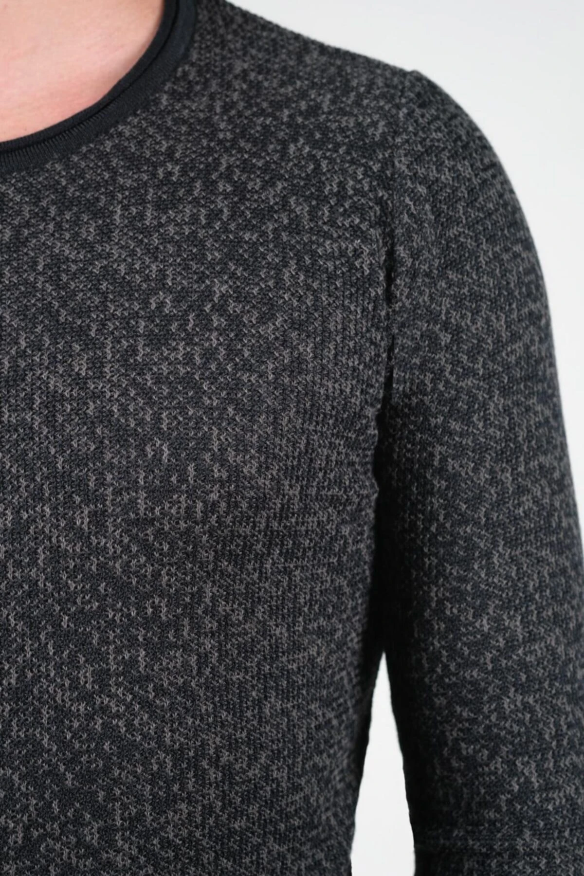 Erkek Triko Kazak Sıfır Yaka Kol Ve Bel Lastikli Kışlık Dokuma