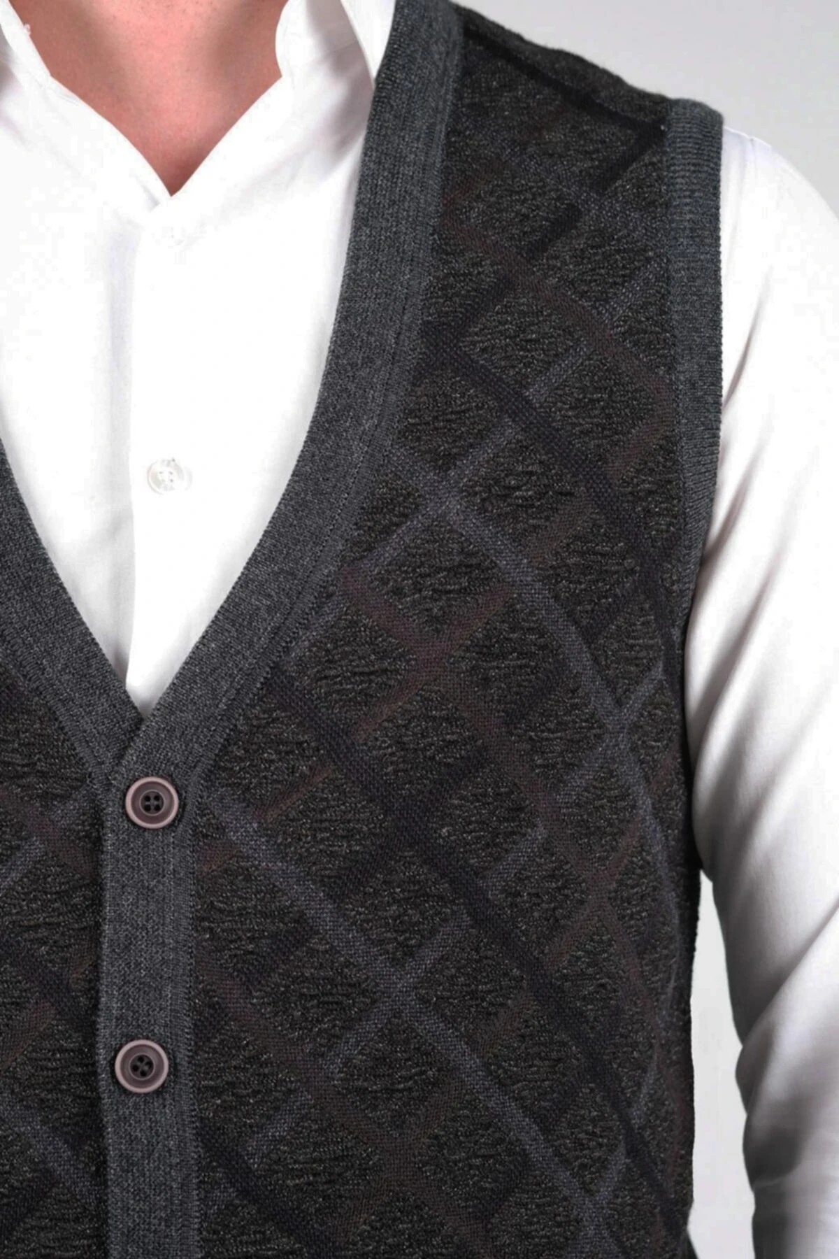 Düğmeli Erkek Triko Yelek