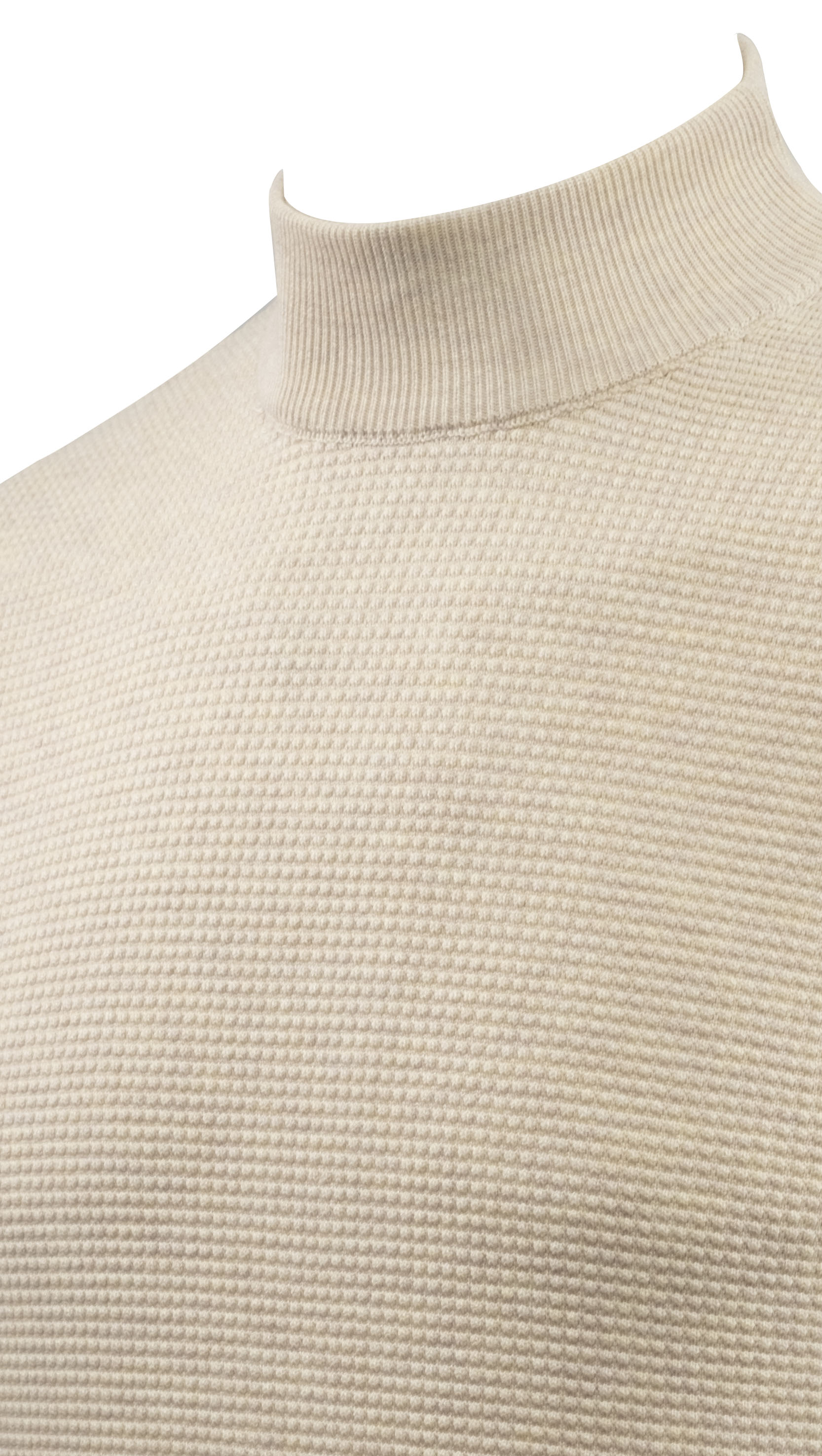 Erkek Yarım Balıkçı Kazak Triko Kabartmalı Örgü Düz Renk Klasik Kalıp - 5240B - BONE