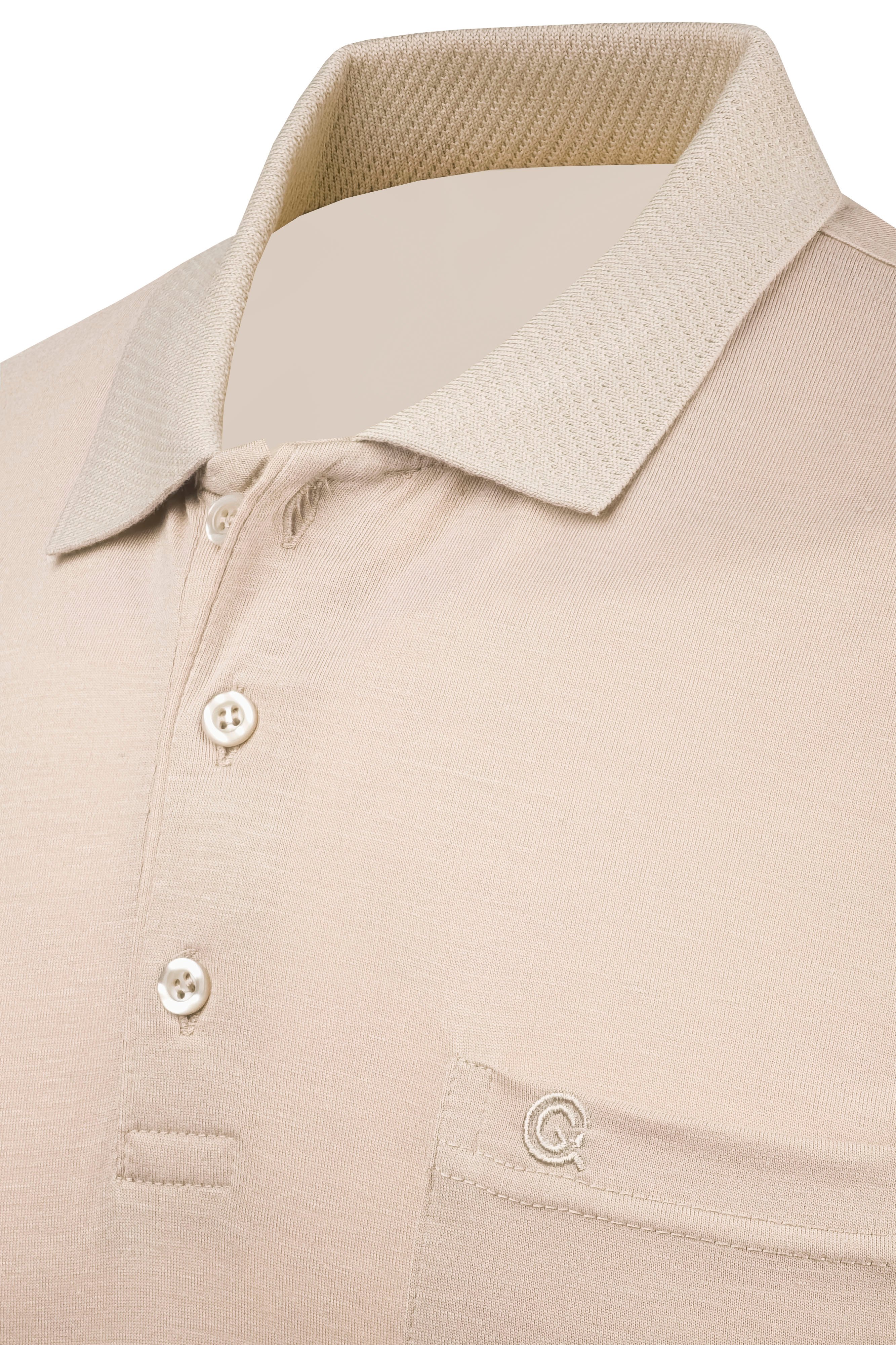 Erkek Polo Yaka Düğmeli Cepli Tişört Klasik Kalıp - TAŞ
