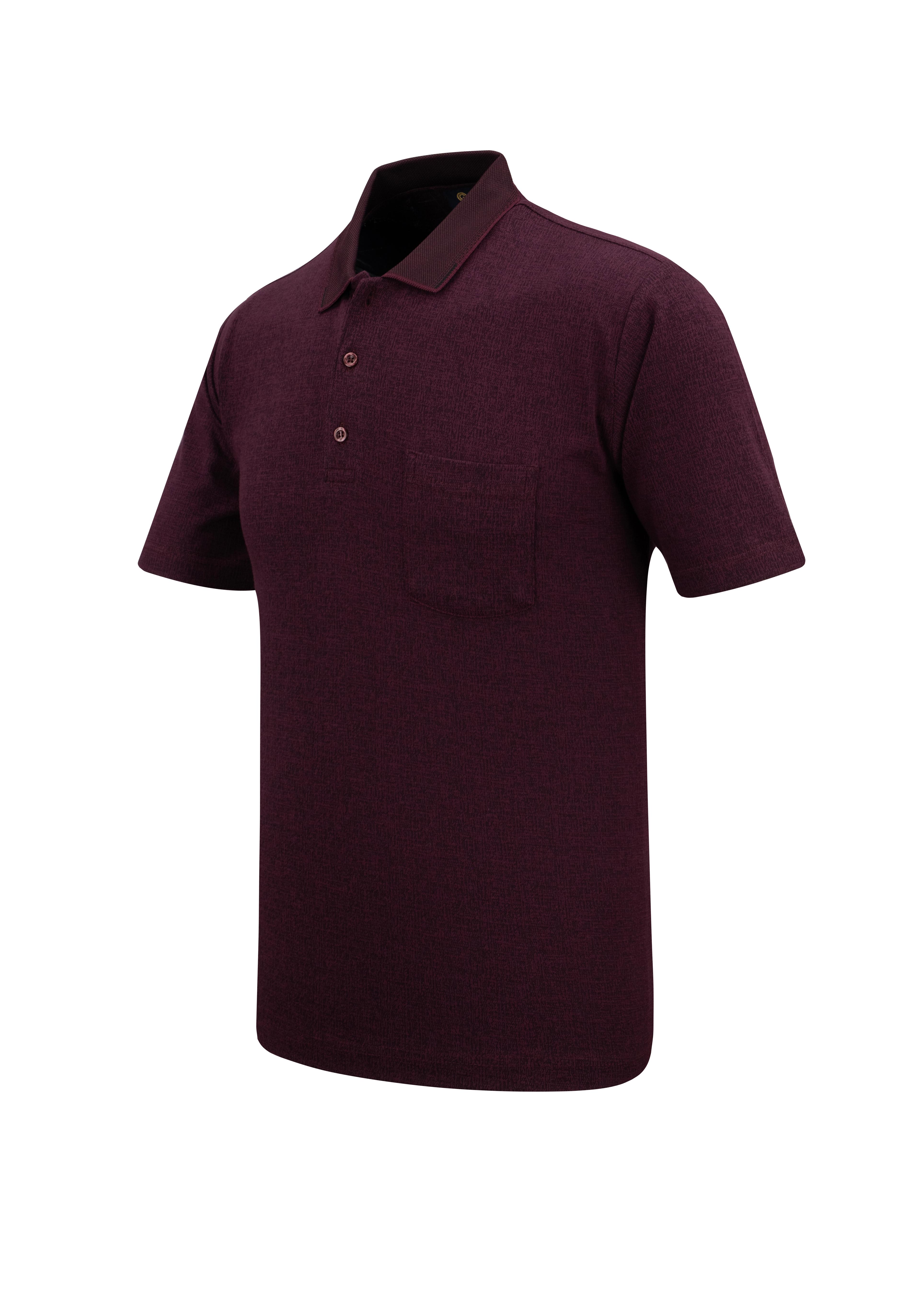 Erkek Polo Yaka Cepli Klasik Kalıp Tişört - 5116 - BORDO