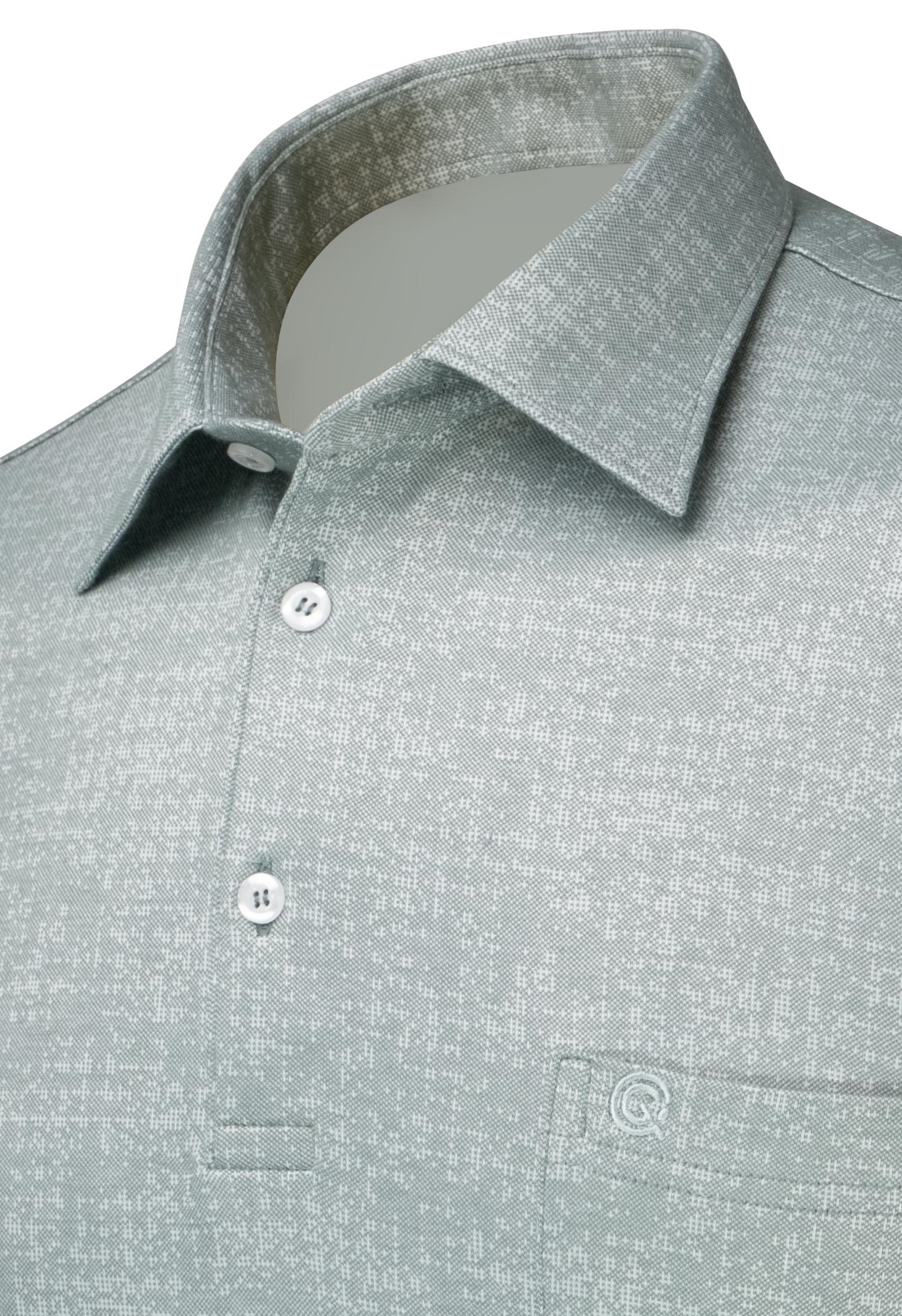 Erkek Gömlek Yaka Düğmeli Cepli Tişört Klasik Kalıp - YEŞİL