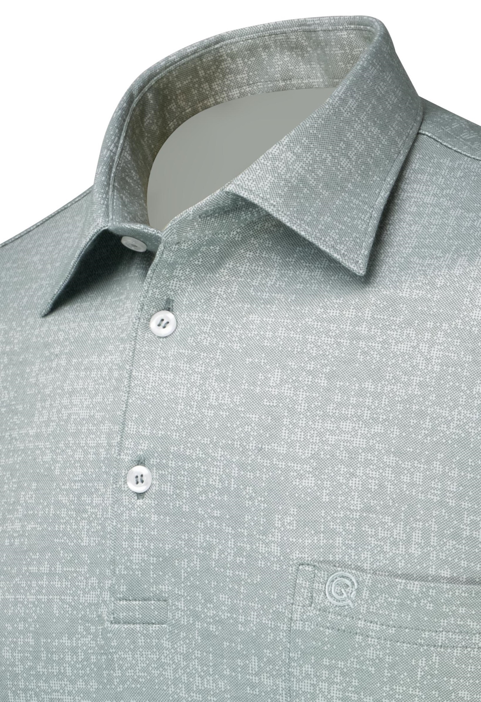 Men's Shirt Collar Buttoned Pocket T-Shirt Classic Pattern - YEŞİL