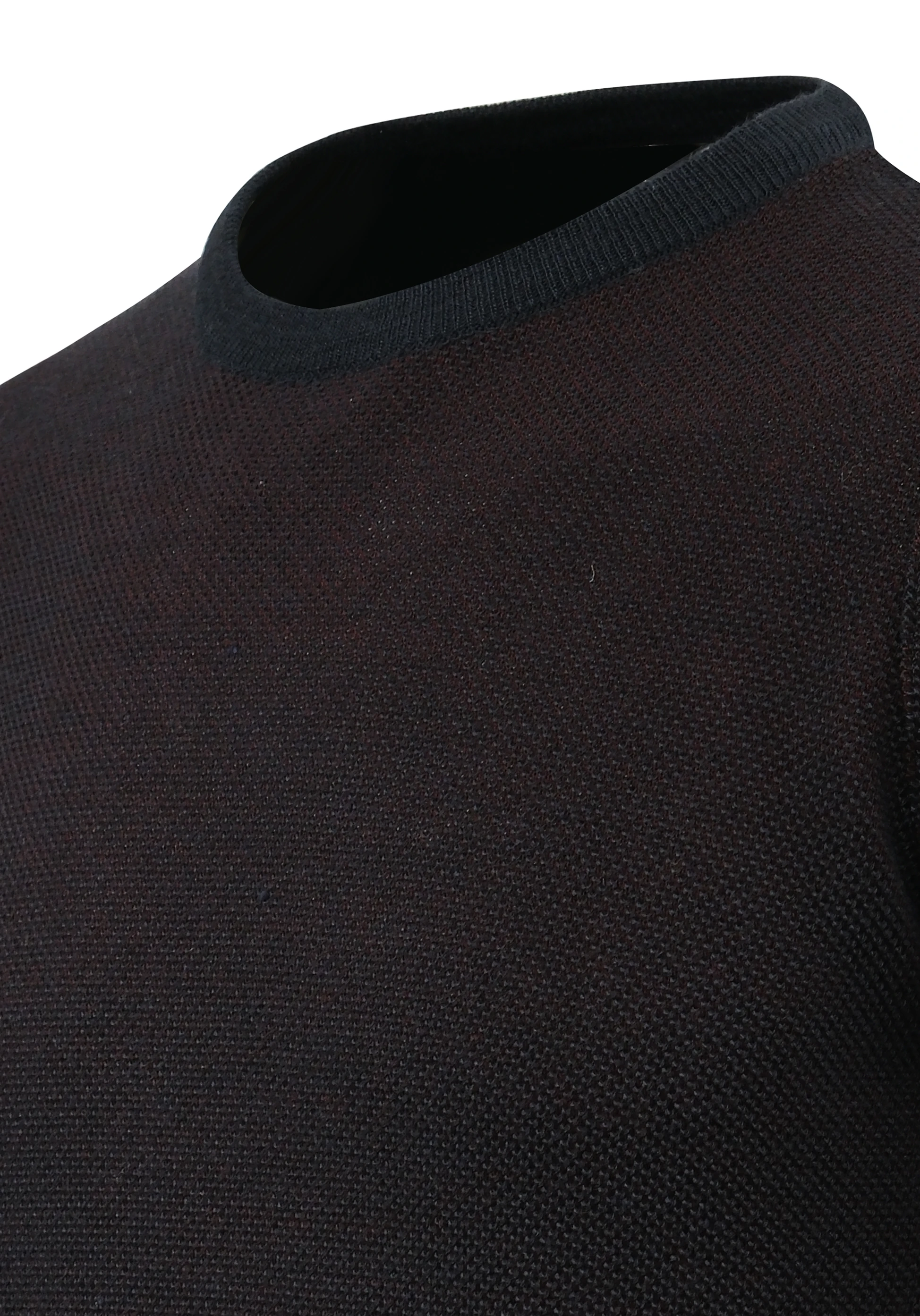 Erkek Sıfır Yaka Kazak Cepli Pike Desen Çelik Örgü Klasik Kalıp - 5214C - NAVY BLUE