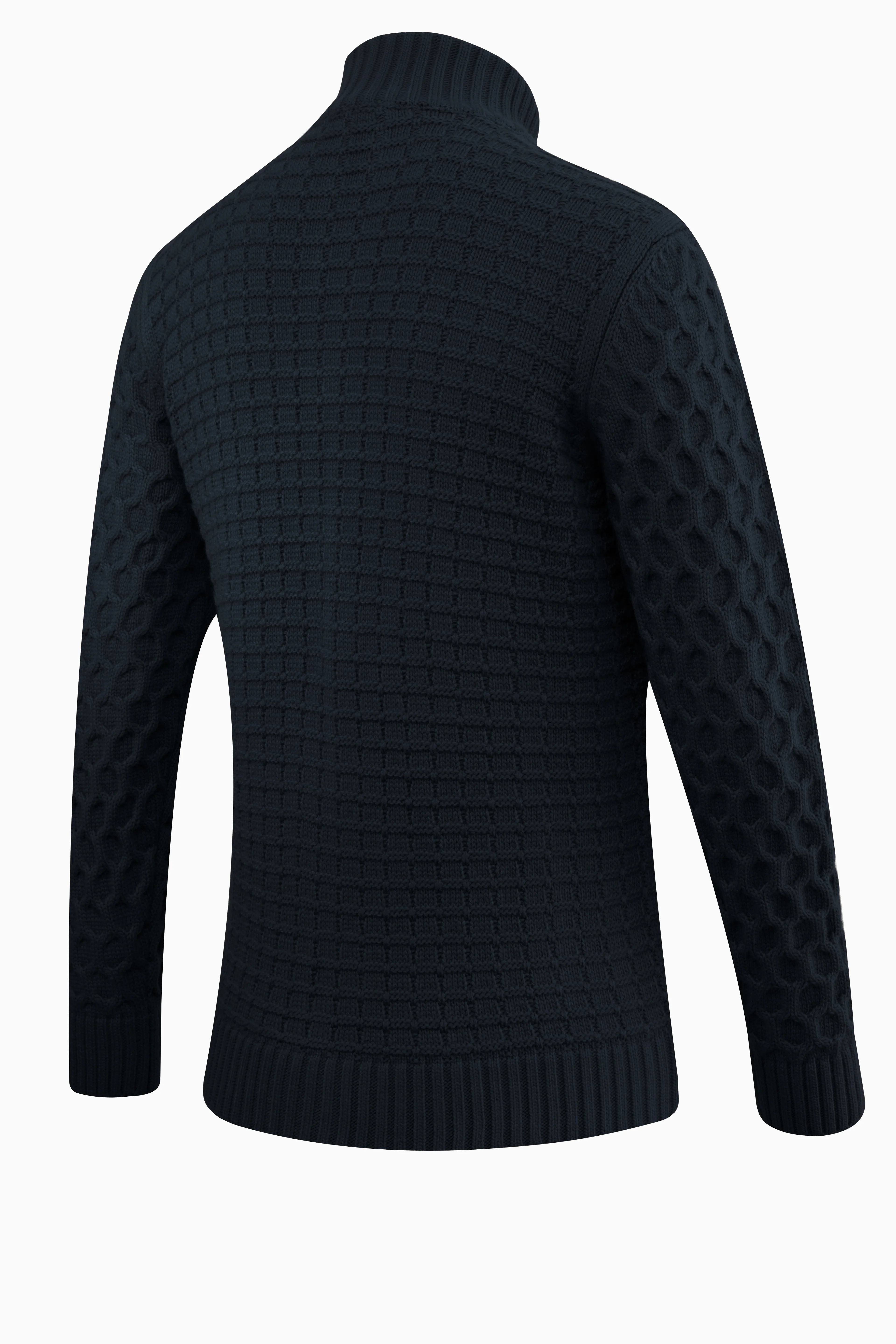 Erkek Kalın Örgü Triko Hırka Düğmeli ve Fermuarlı Cepli Klasik Kalıp - 5248M