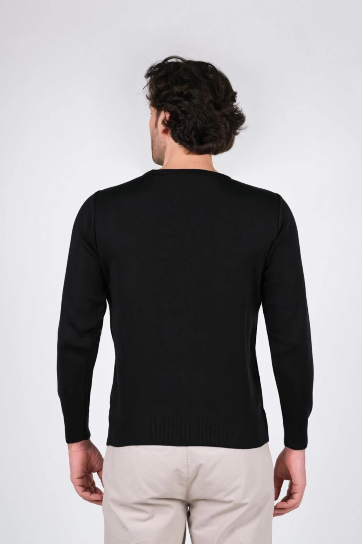 Erkek Battal Sıfır Yaka Triko Kazak Desenli Kol Ve Bel Lastikli Dokuma 3xl - 4xl - 5xl Ç