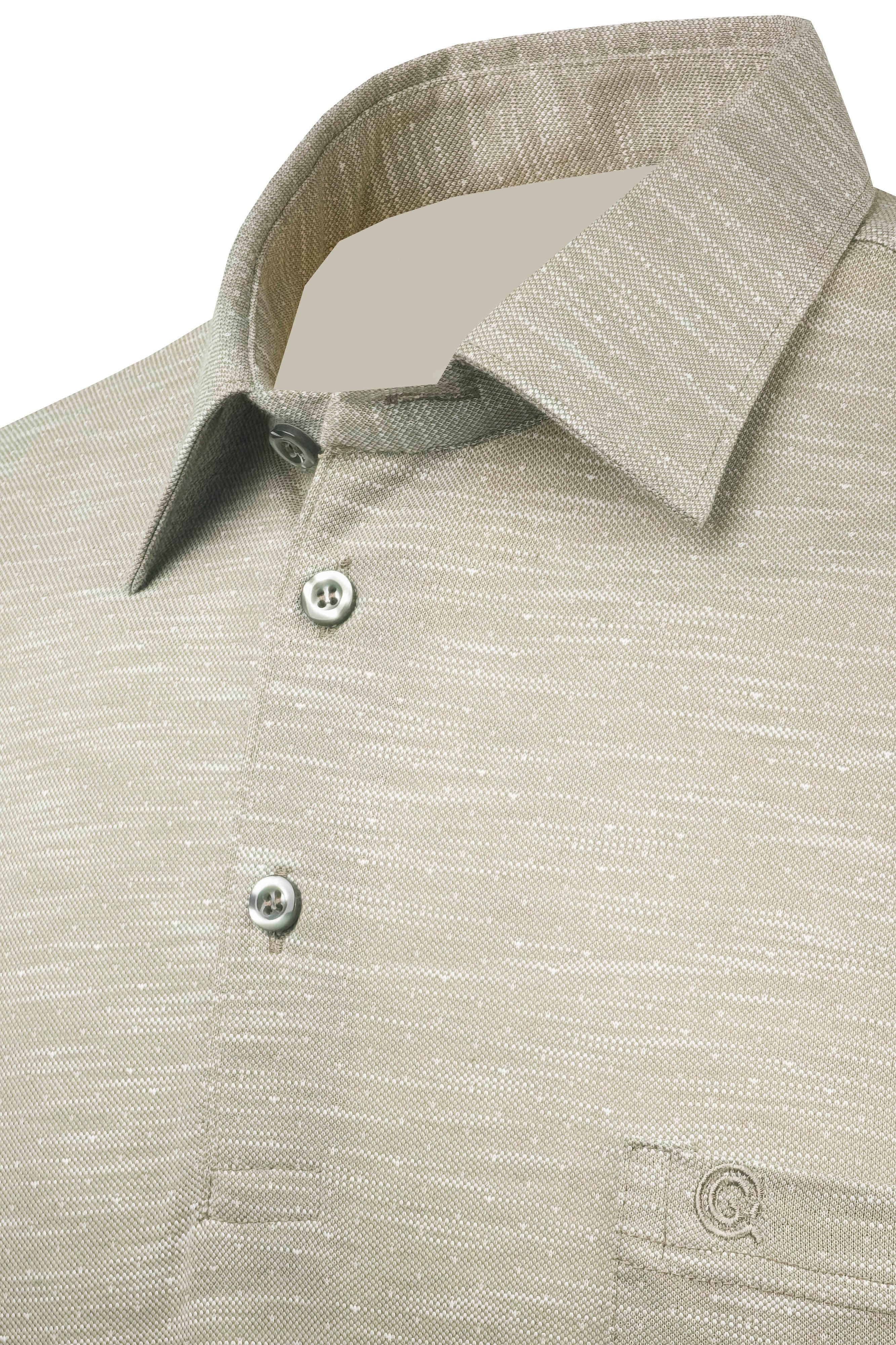 Erkek Gömlek Yaka Düğmeli Cepli Sweat Klasik Kalıp - YEŞİL