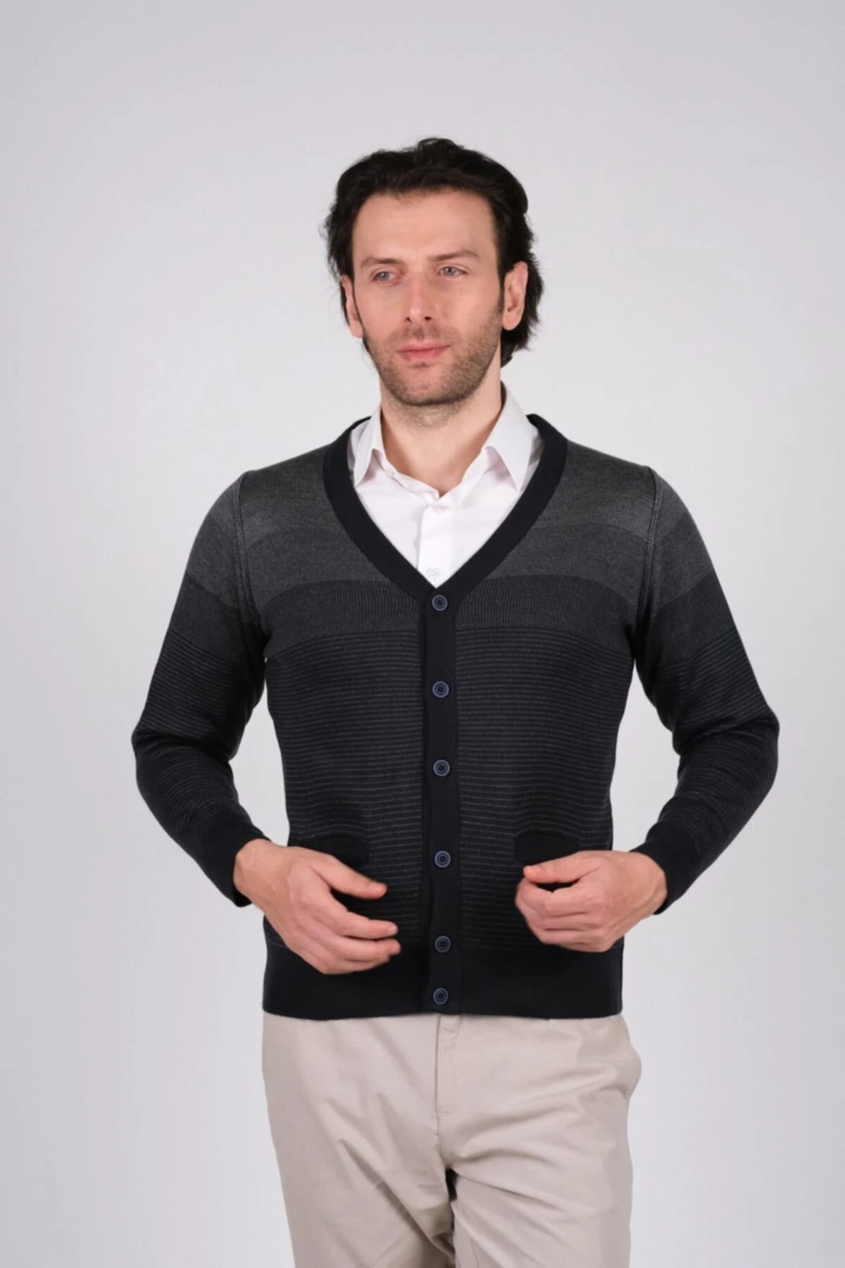 Düğmeli Erkek Triko Hirka