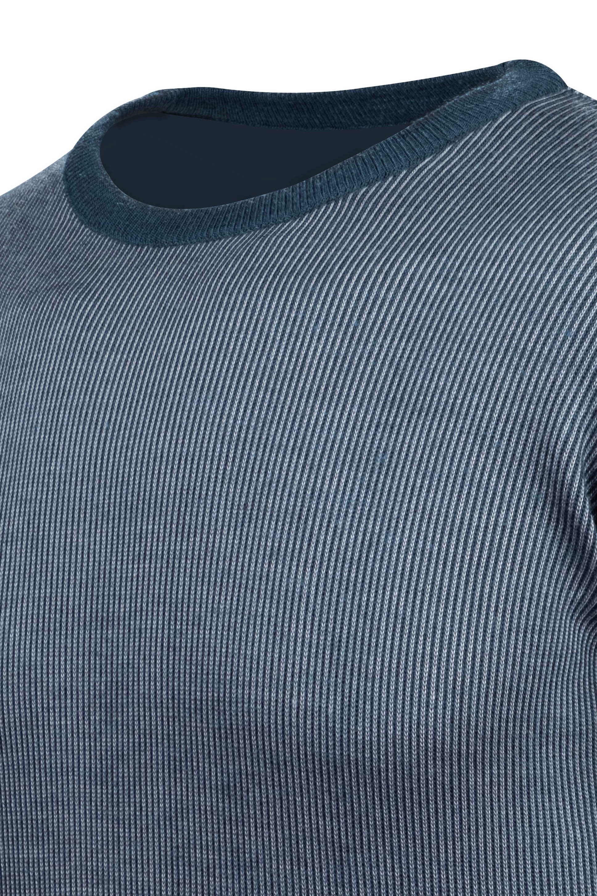 Stripe Knitwear Men's Crew Neck Knitwear Sweater Patterned Sleeve and Waist Elastic Steel Knitted Classic Pattern - 5015C - OIL