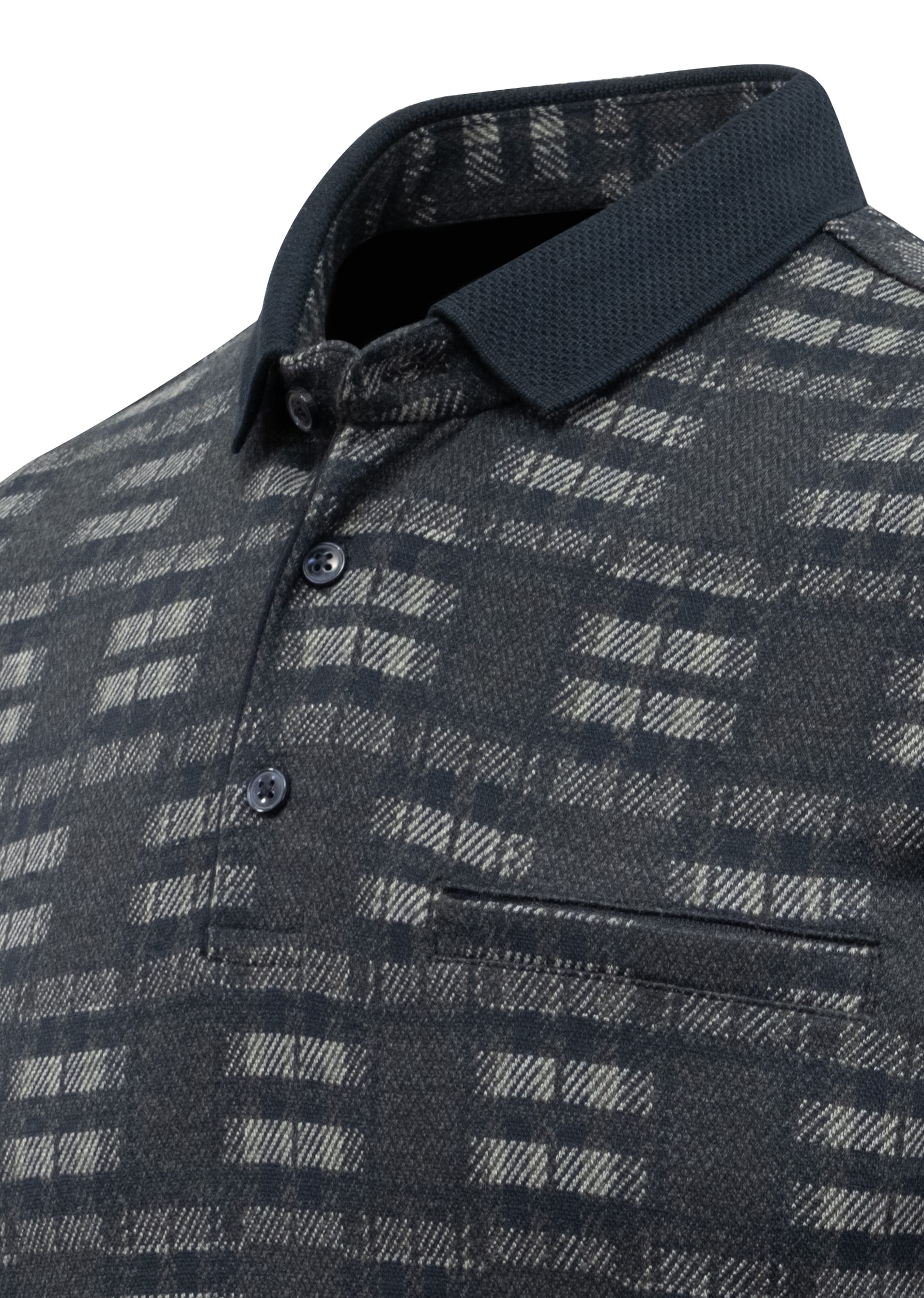Erkek Polo Yaka Sweat Desenli Cepli Klasik Kalıp