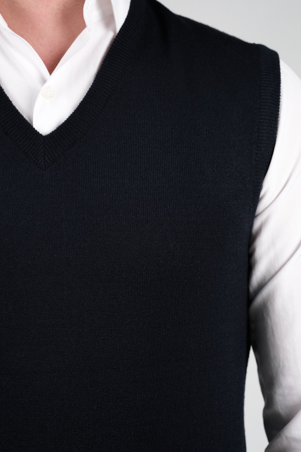 Stripe Knitwear Men's Knitwear Sweater V-Neck Solid Color Waist Elastic Winter Woven Regular Pattern - NAVY BLUE
