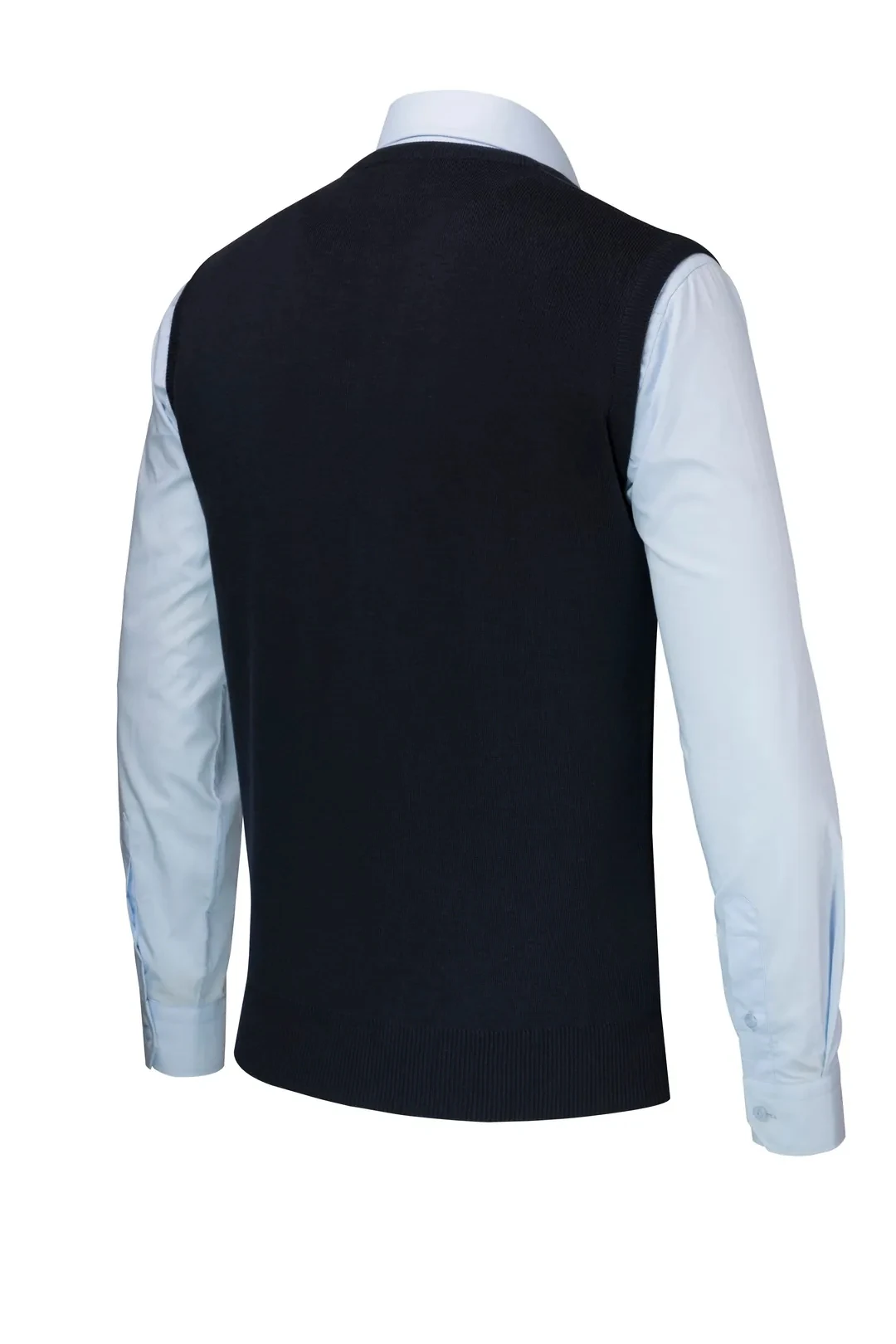 Erkek Düğmeli Yelek Cepli Desenli Çelik Örgü Klasik Kalıp - 5212L - LACİVERT