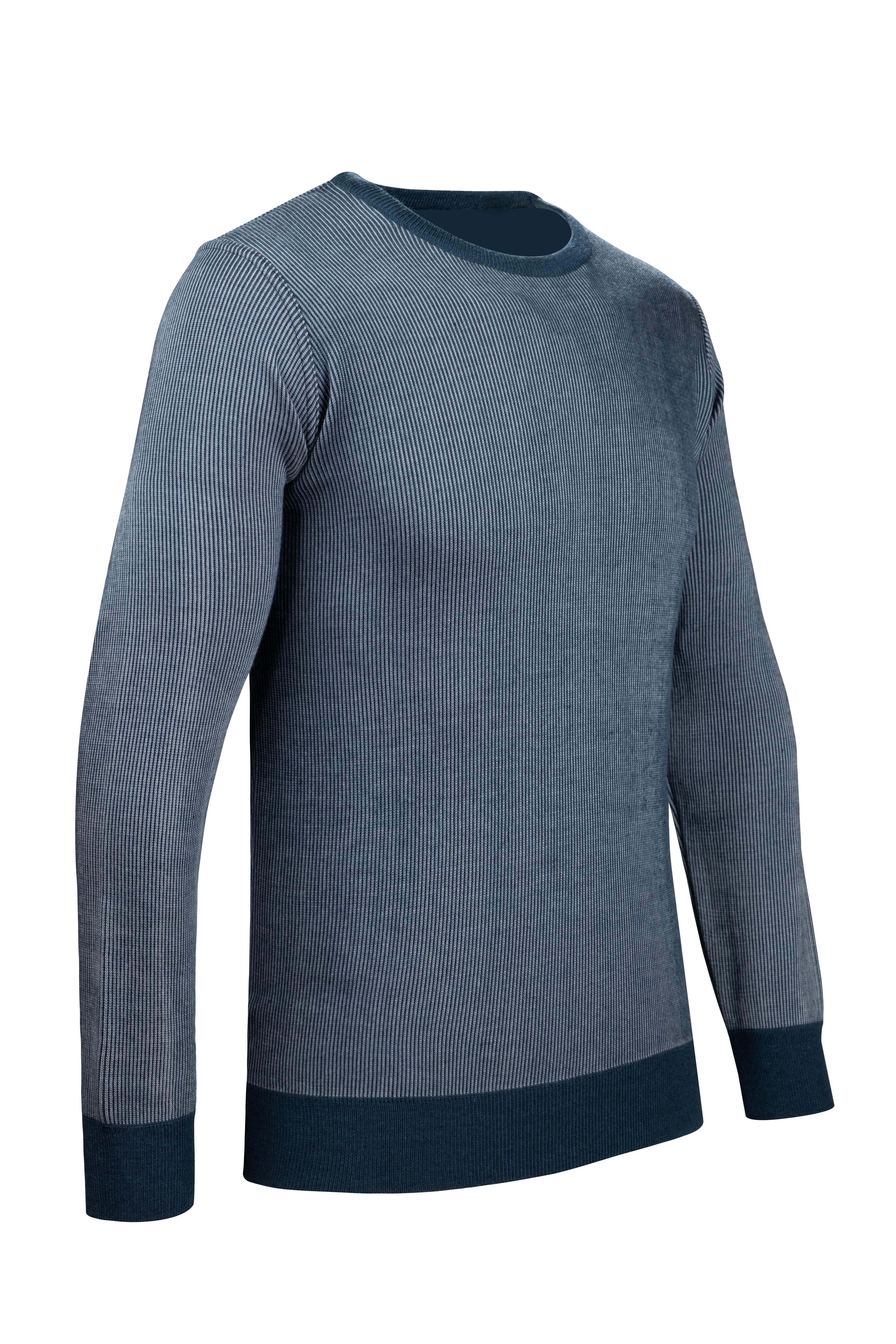 Stripe Knitwear Men's Crew Neck Knitwear Sweater Patterned Sleeve and Waist Elastic Steel Knitted Classic Pattern - 5015C - OIL