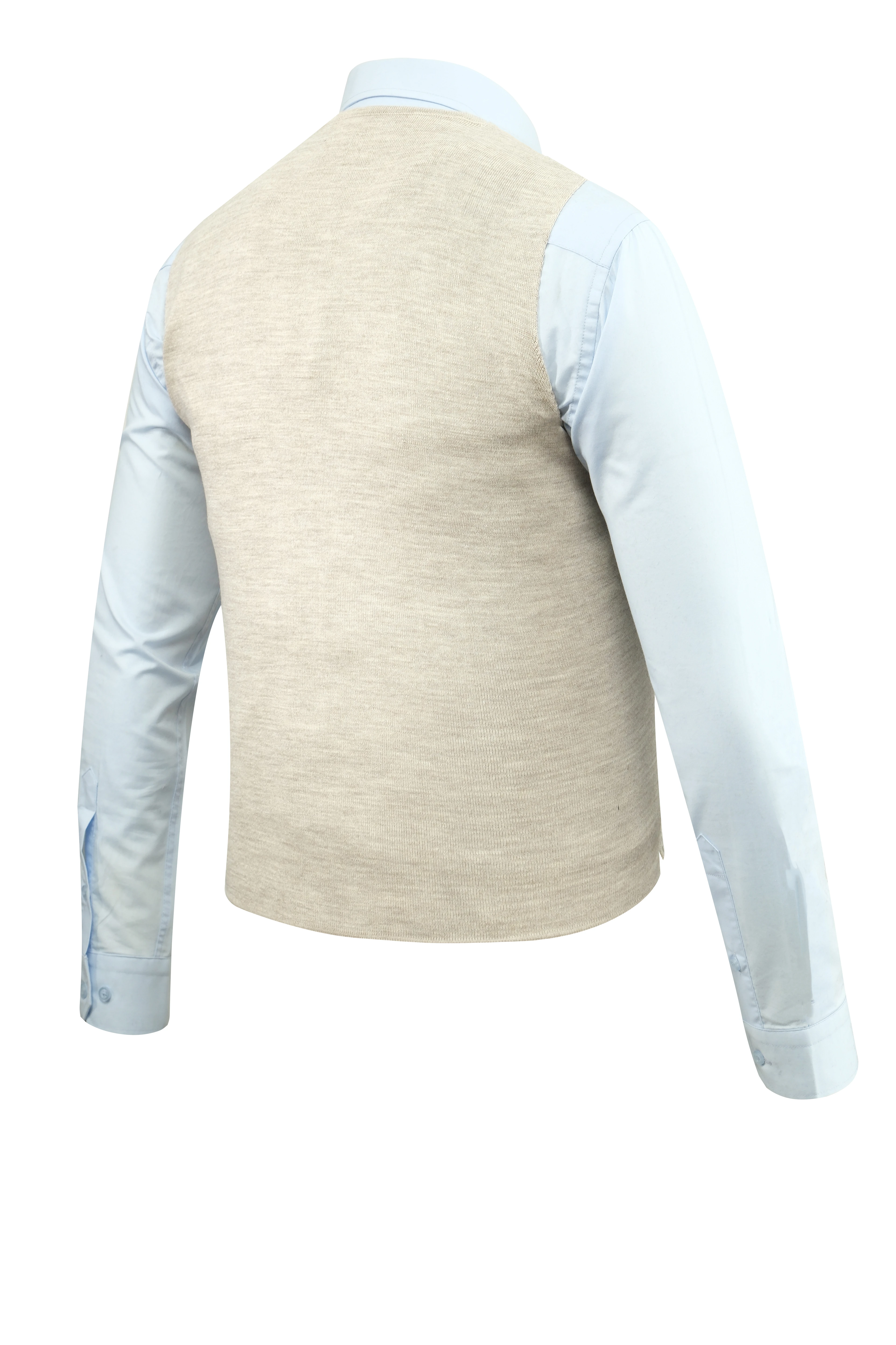 Erkek Düğmeli Yelek Cepsiz Desenli Çelik Örgü Klasik Kalıp - 5211LS - TAŞ