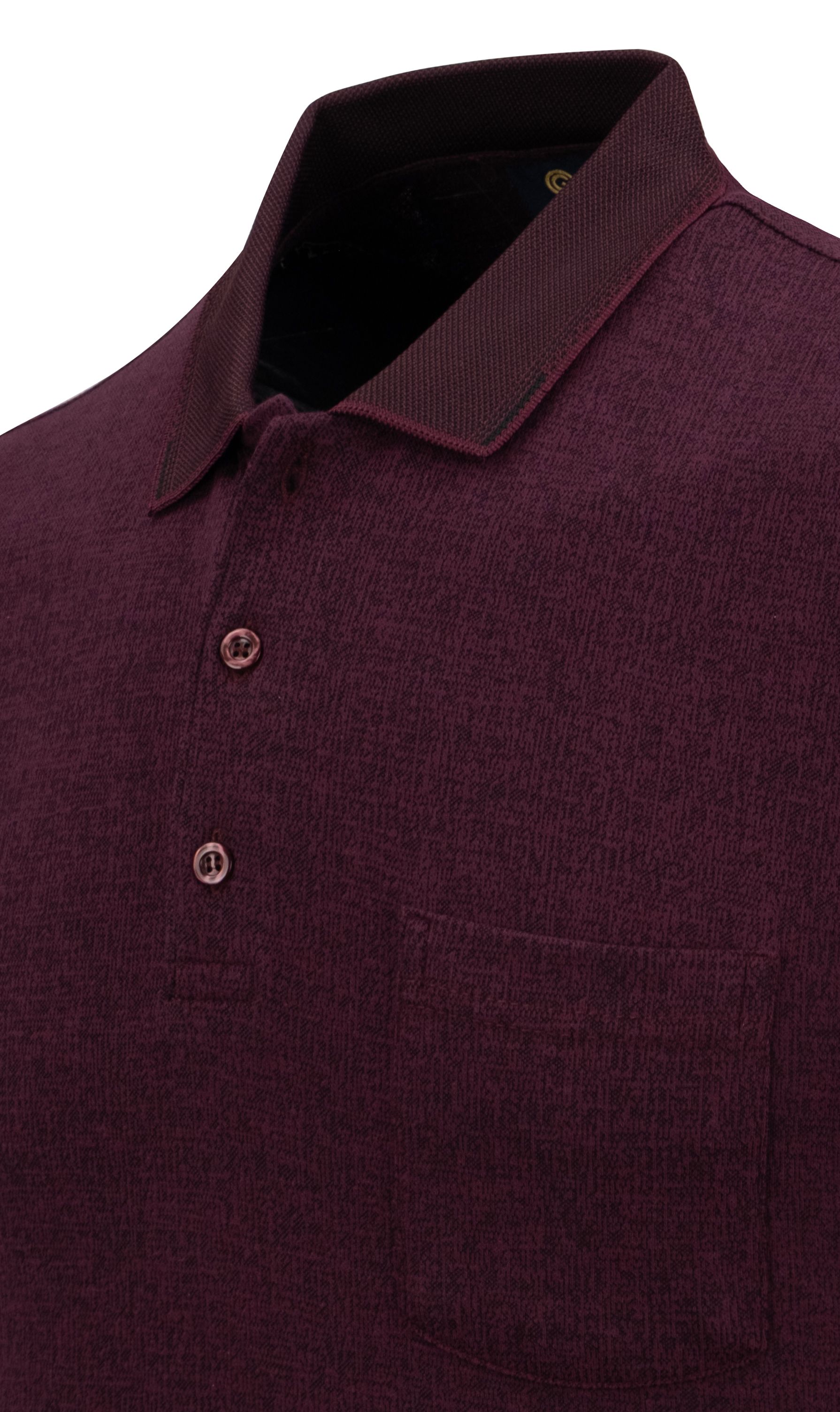 Erkek Polo Yaka Cepli Klasik Kalıp Tişört - 5116 - BORDO