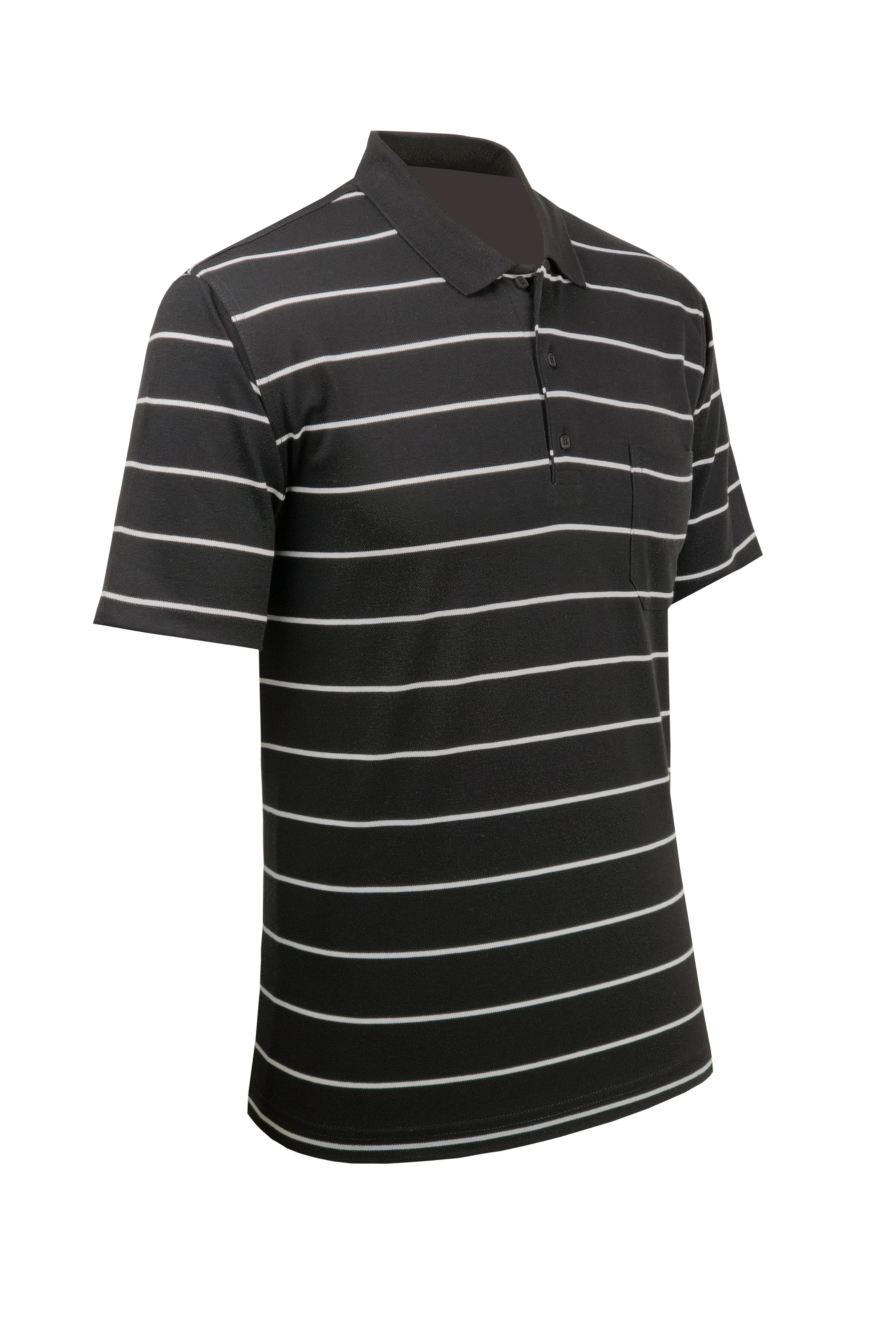 Erkek Polo Yaka Düğmeli Cepli Tişört Klasik Kalıp - 4902 - SİYAH