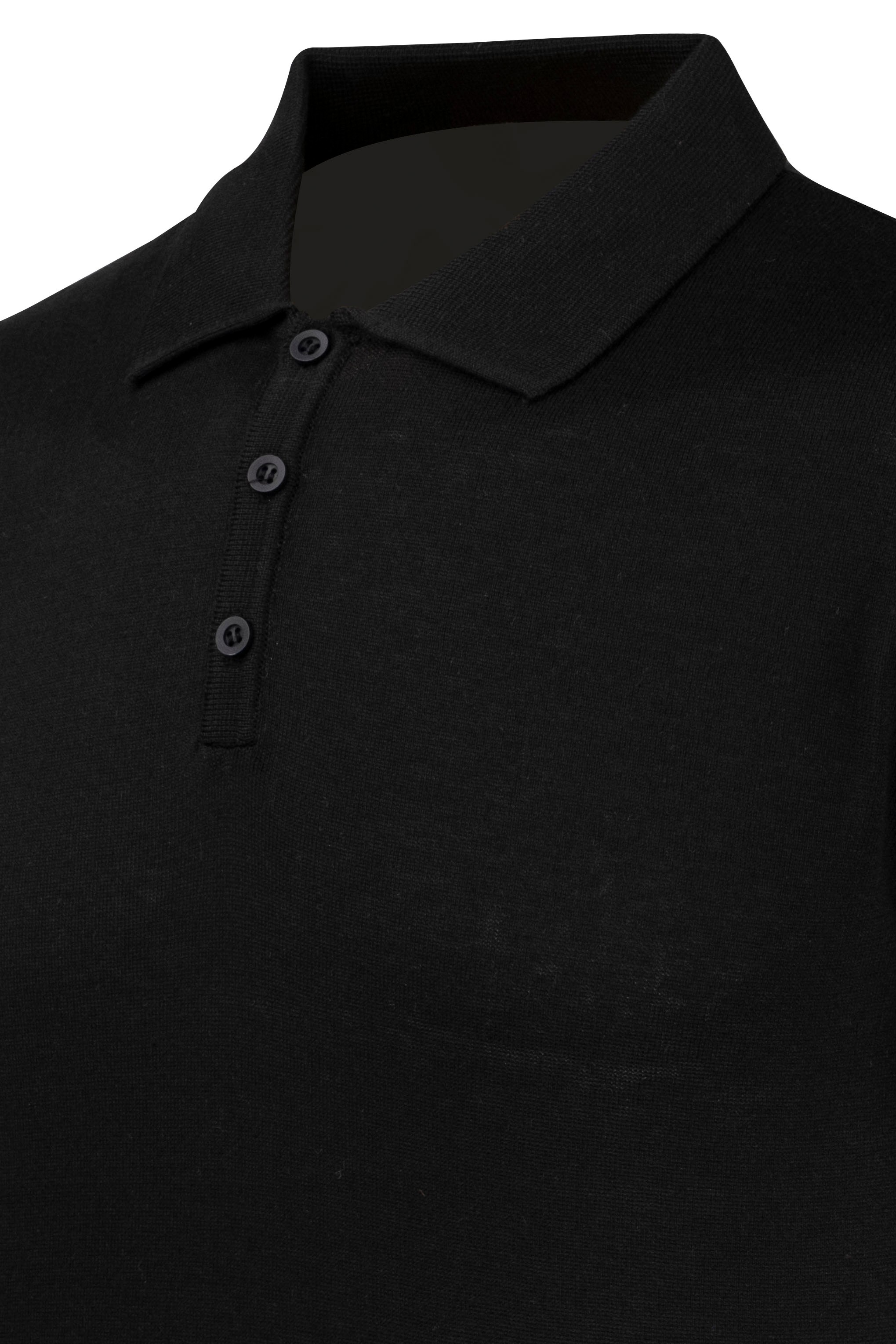 Erkek Yazlık Triko Tişört Kıvrılmaz Polo Yaka Regular Kalıp - SİYAH