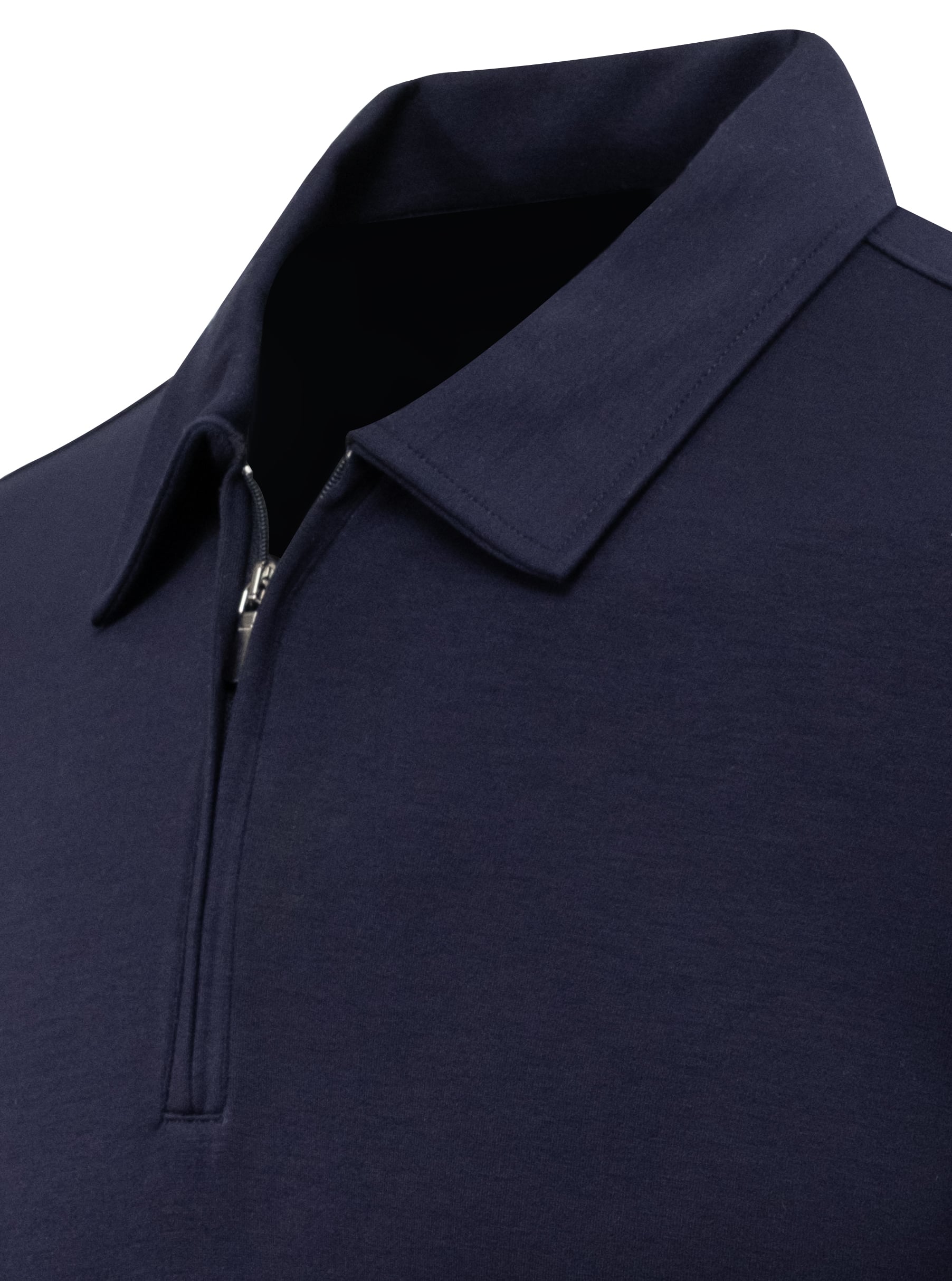 Erkek Polo Yaka Fermuarlı Sweat Düz Renk Klasik Kalıp