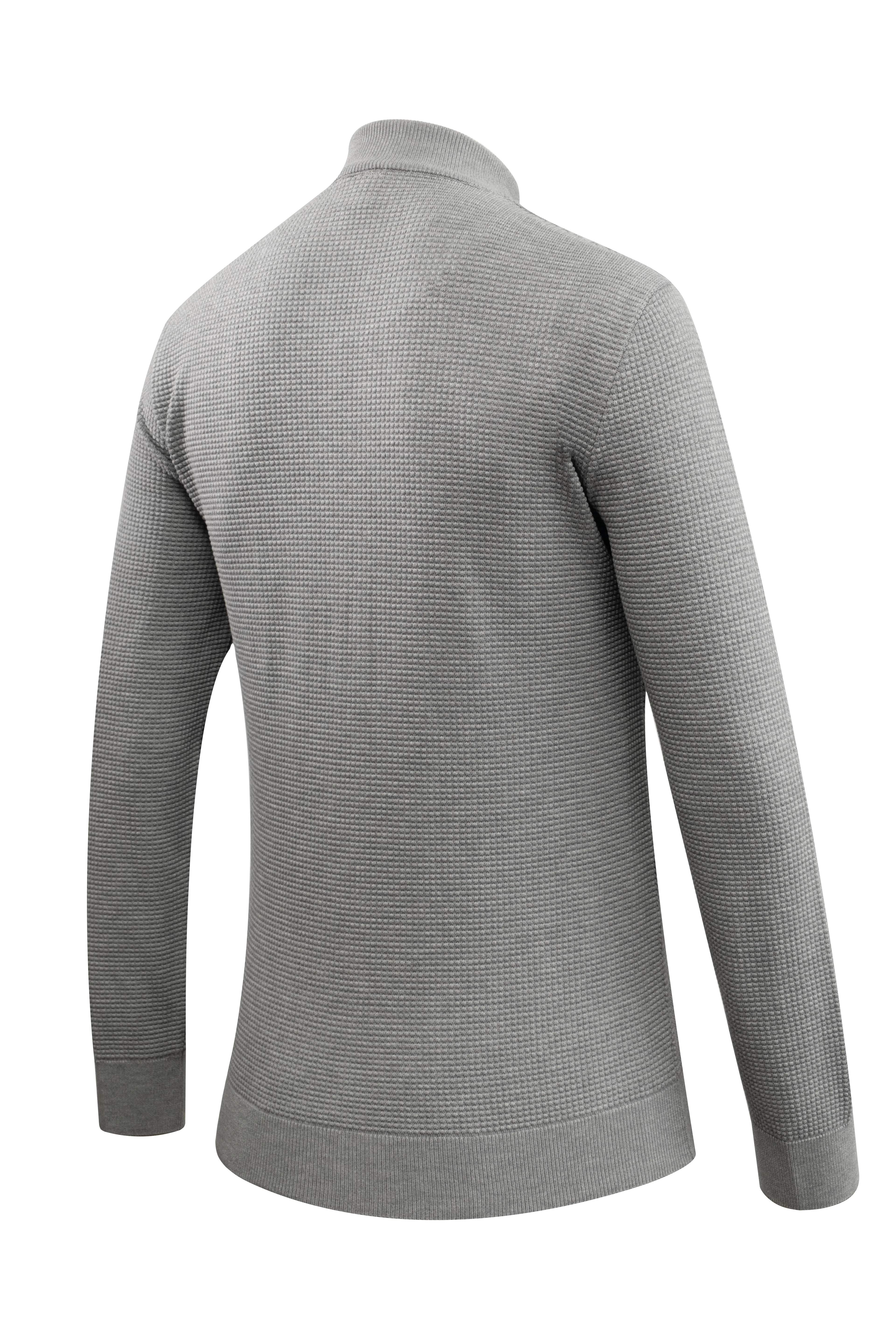 Erkek Yarım Balıkçı Kazak Triko Kabartmalı Örgü Düz Renk Klasik Kalıp - 5240B - GREY