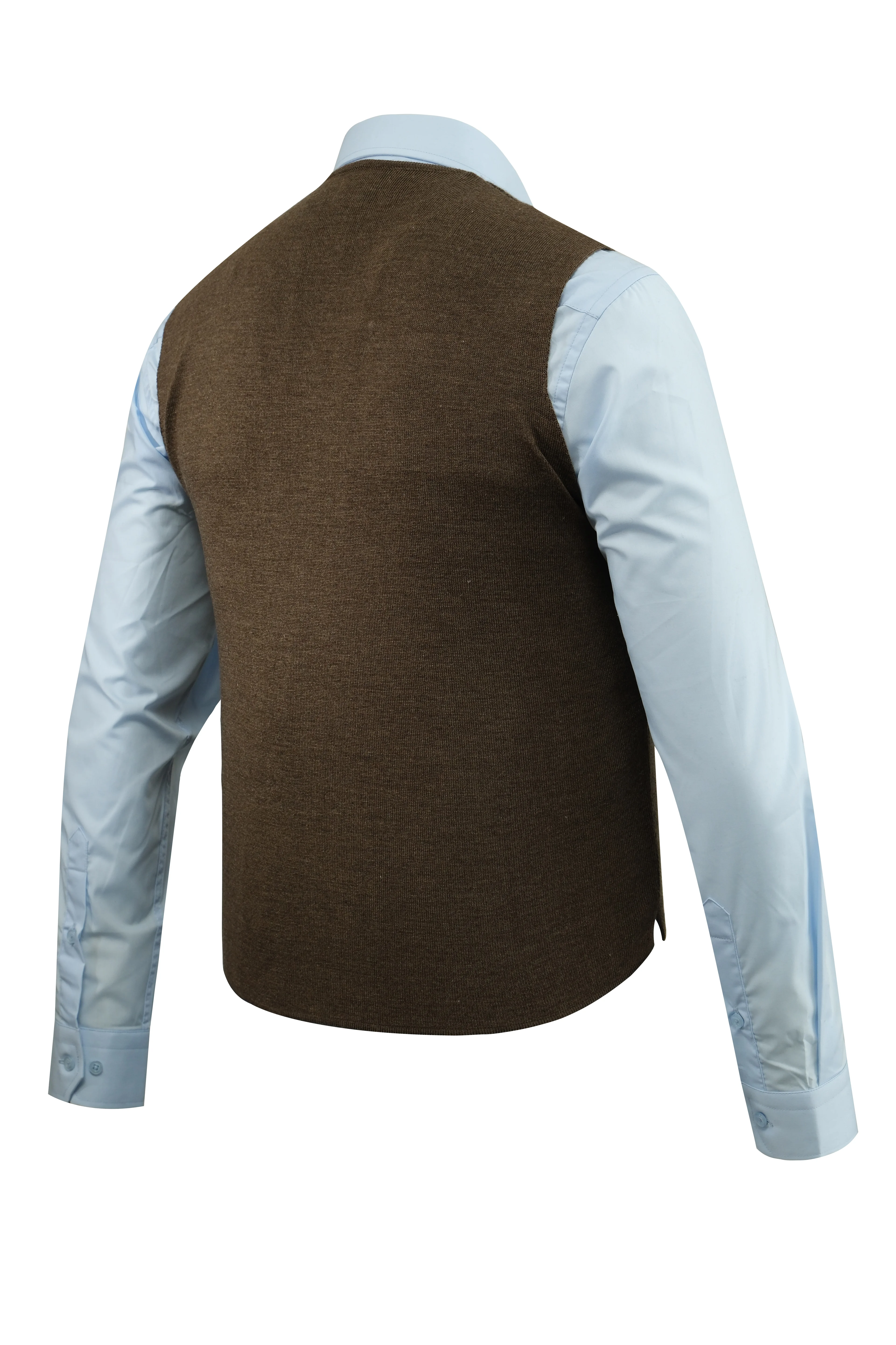 Çizgi Triko Erkek Düğmeli Spor / Regular Kalıp Triko Örme Kolsuz Yelek - 5013LS