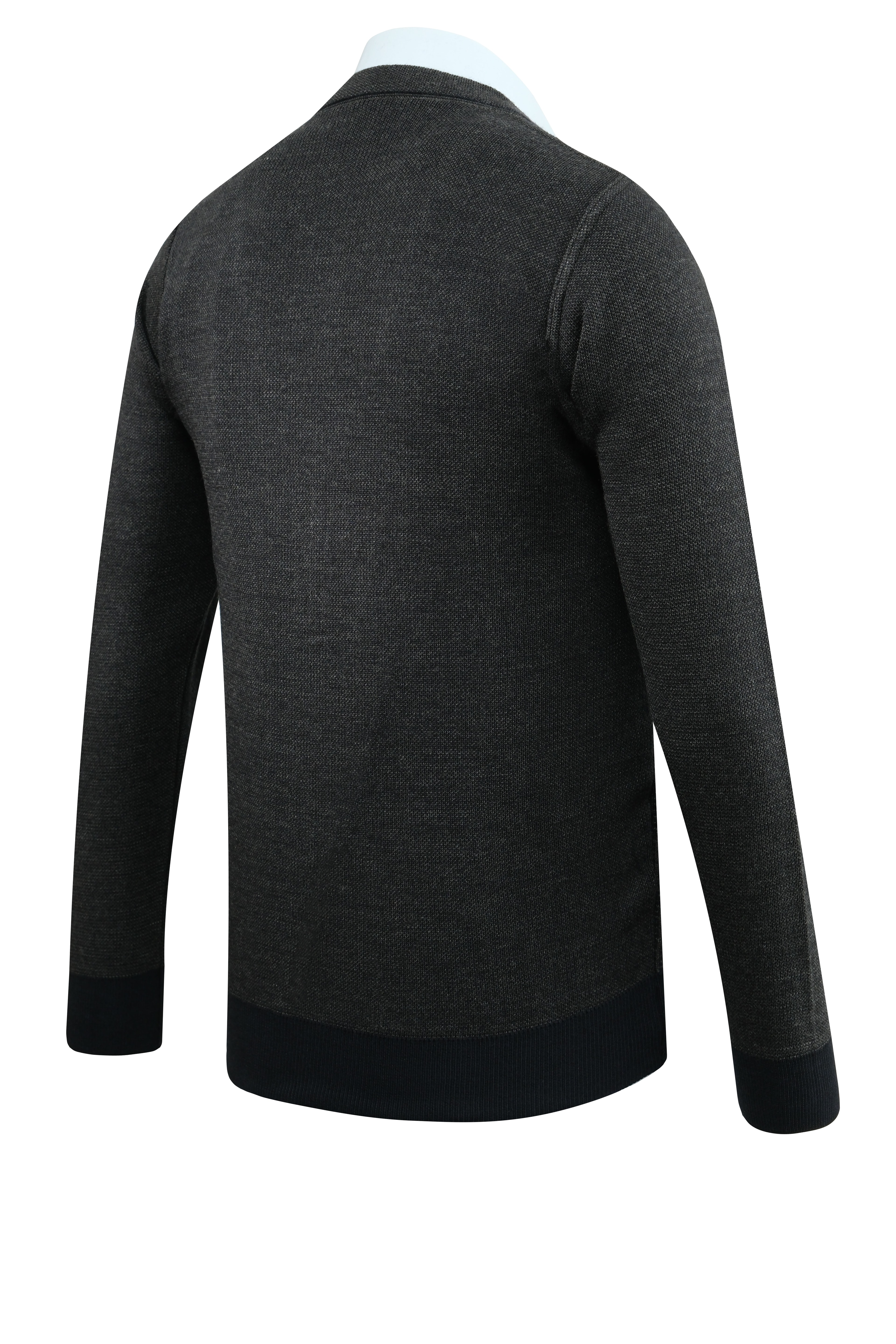 Erkek Büyük Beden Düğmeli Hırka Cepli Desenli Çelik Örgü Klasik Kalıp - 5208MB - NAVY BLUE