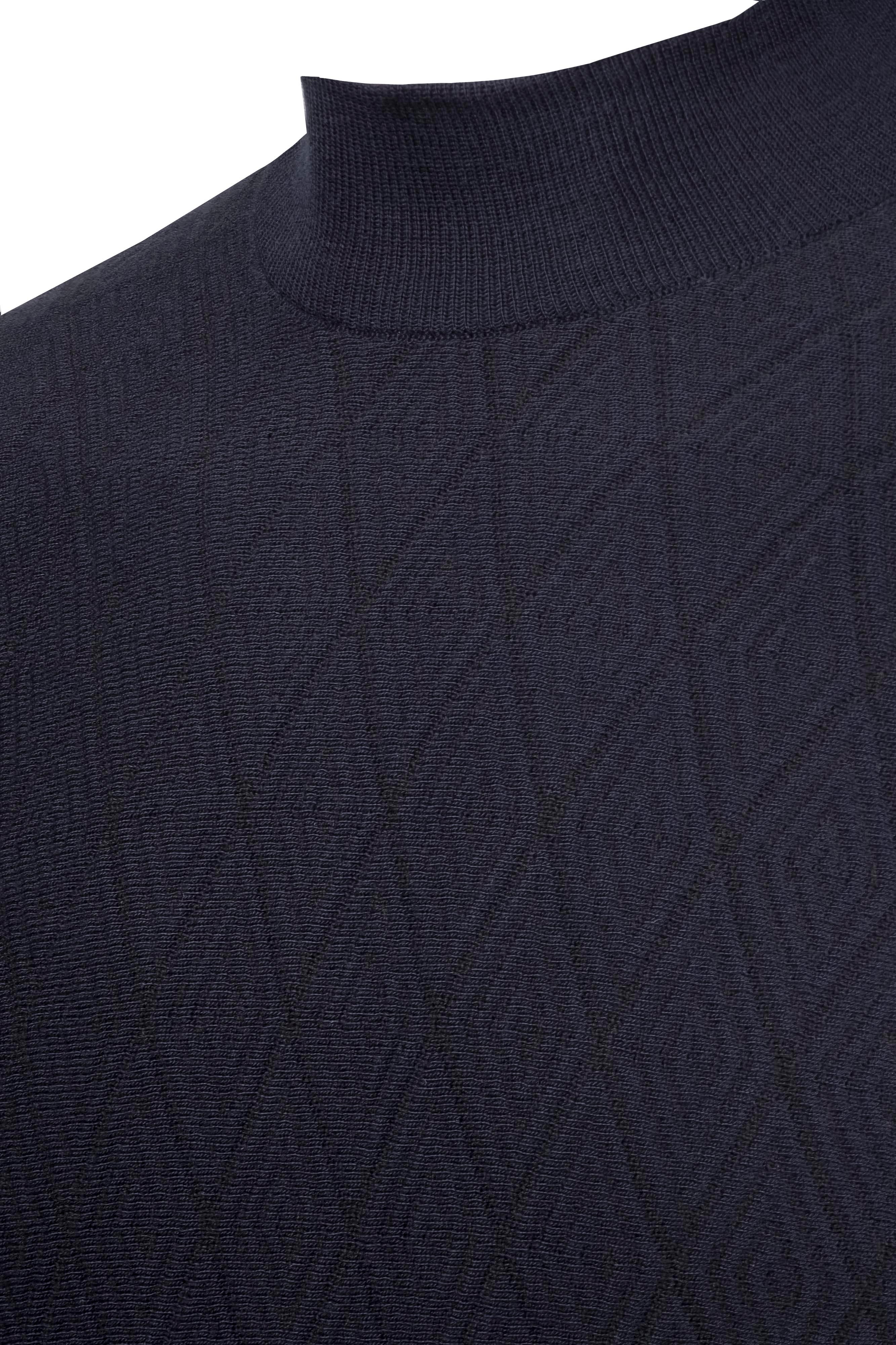 Line Knitwear Men's Half Turtleneck Knitwear Sweater Patterned Sleeve And Waist Elastic Steel Knitted Classic Pattern