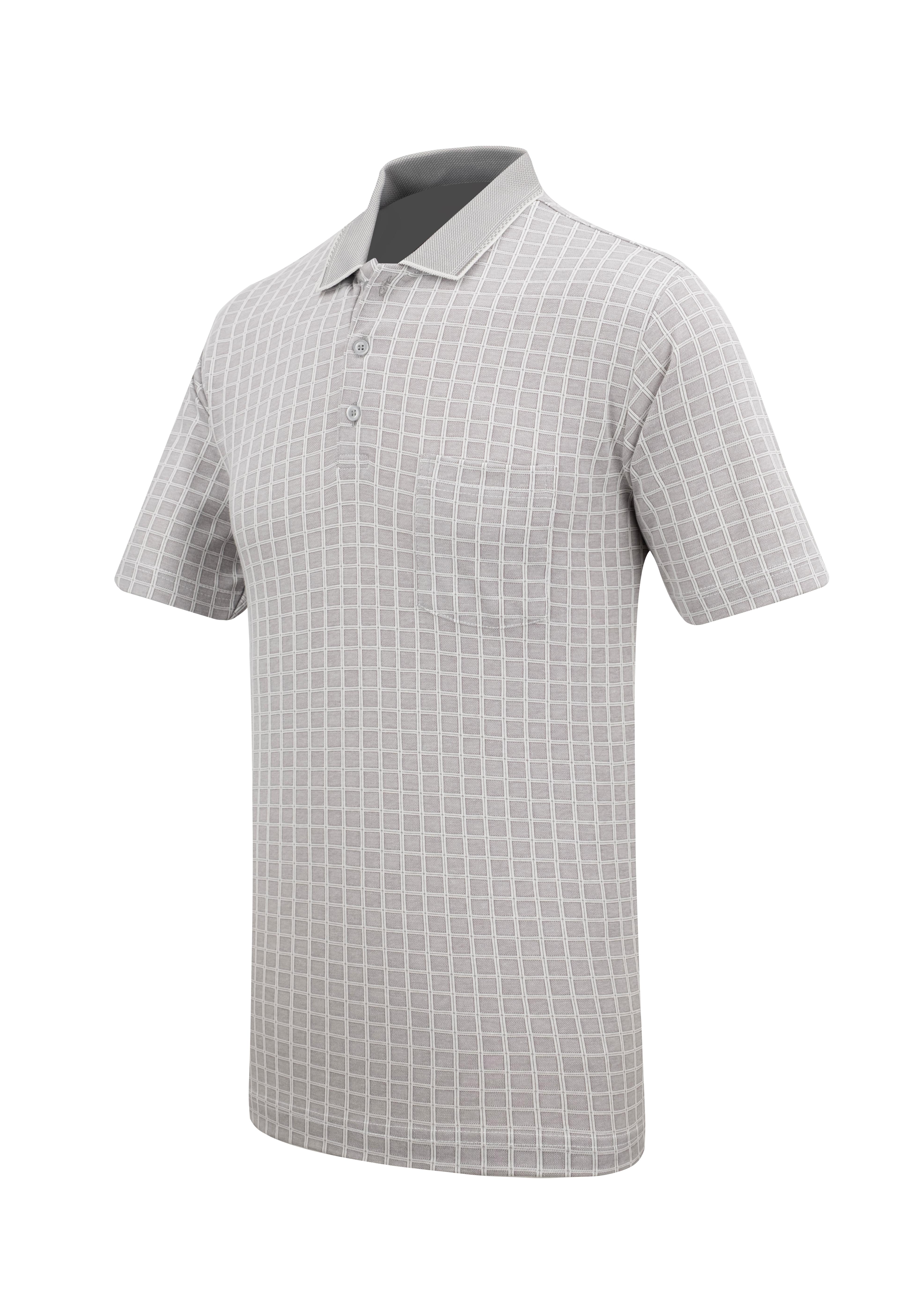 Erkek Polo Yaka Cepli Klasik Kalıp Tişört - 5117 - GRİ