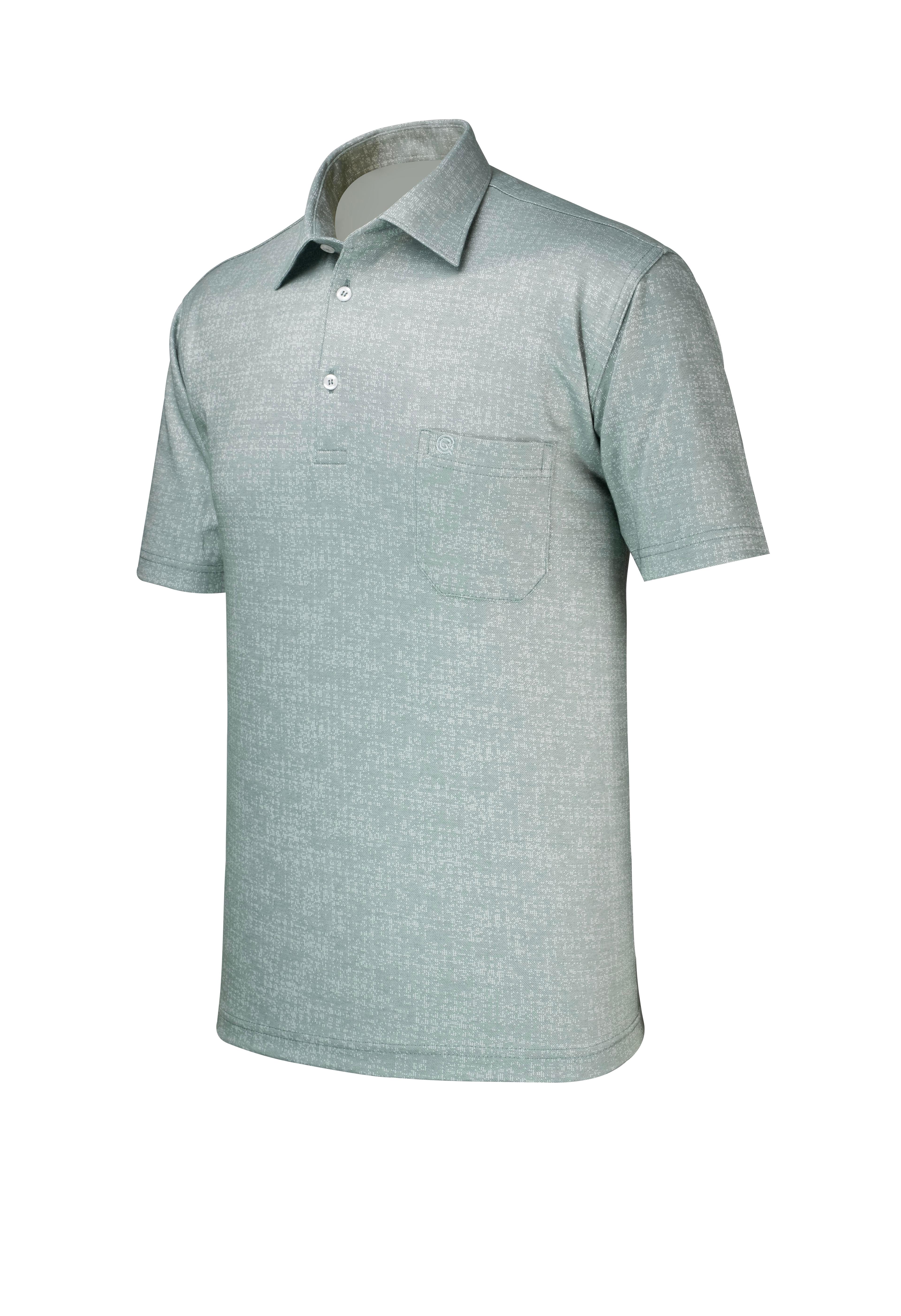 Men's Shirt Collar Buttoned Pocket T-Shirt Classic Pattern - YEŞİL