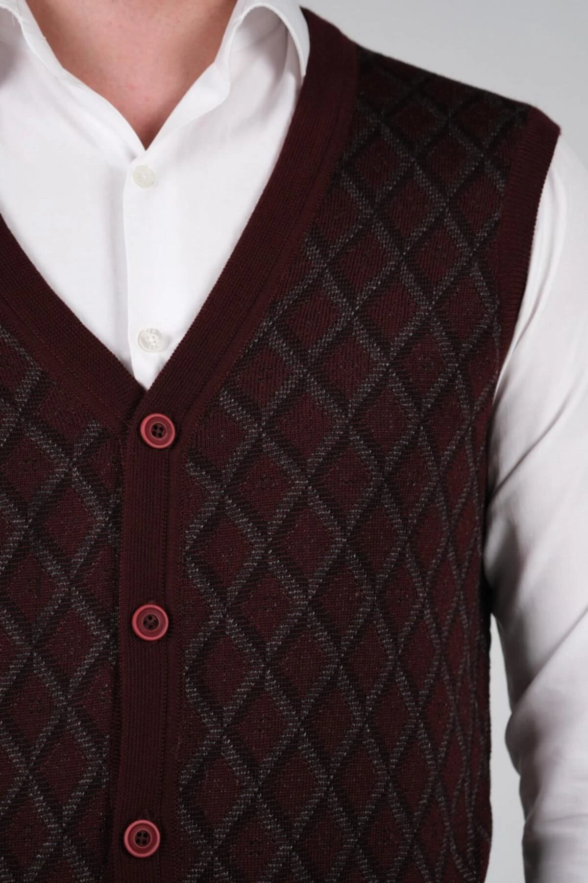 Düğmeli Erkek Triko Yelek