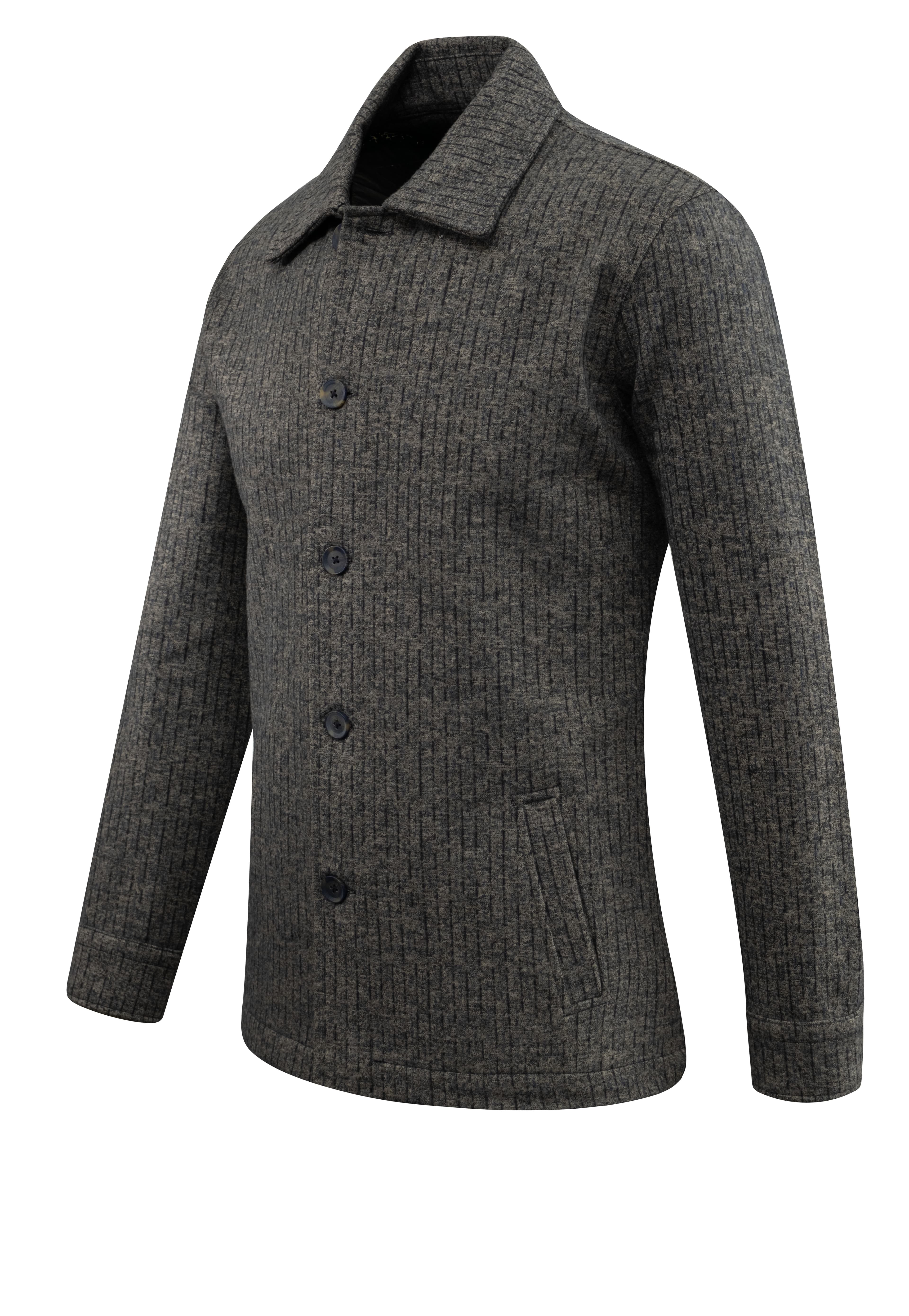 Erkek Mevsimlik Kumaş Hırka Çizgili Desenli Klasik Kalıp - 5234G - NAVY BLUE