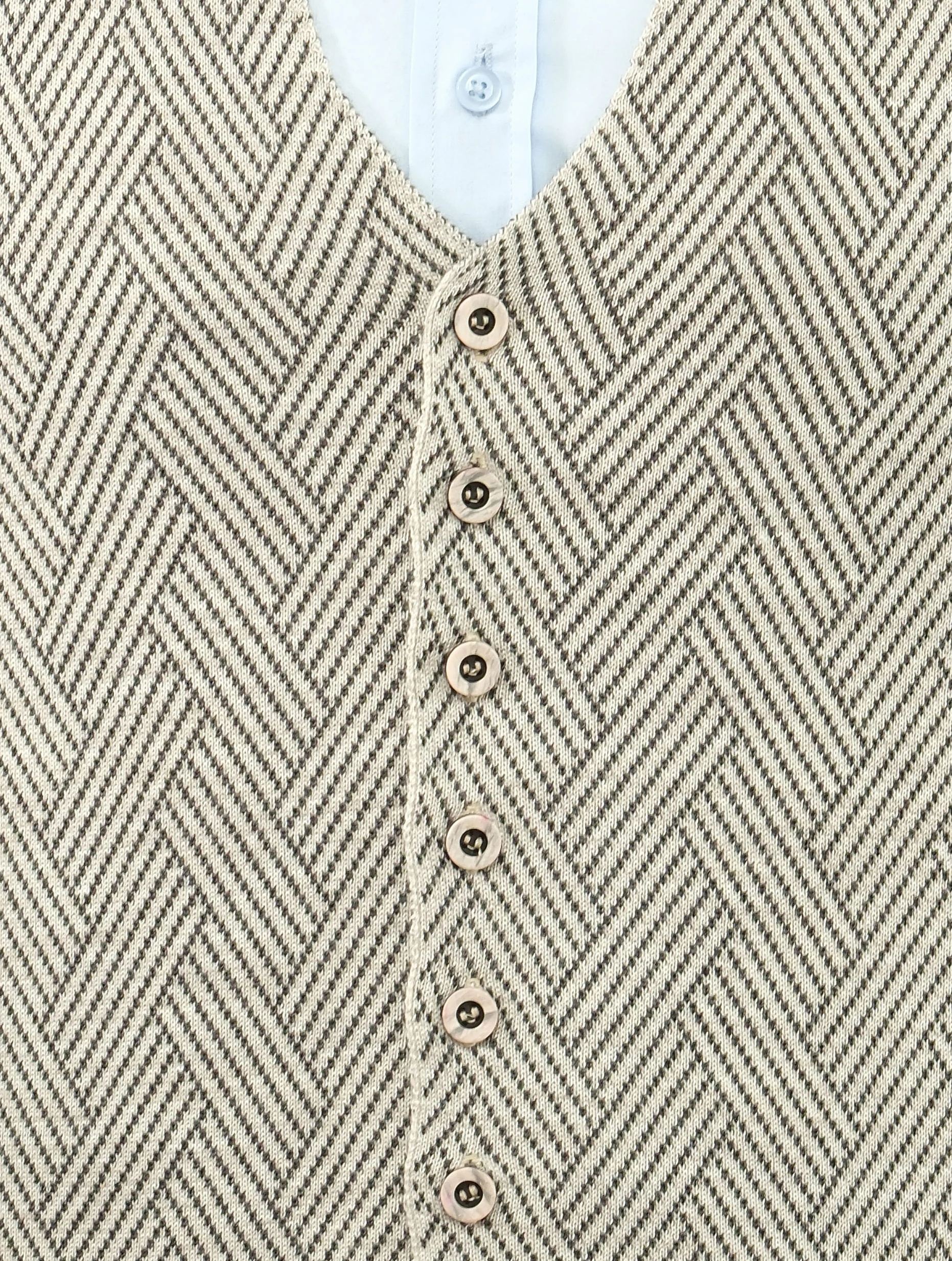 Erkek Düğmeli Yelek Cepsiz Desenli Çelik Örgü Klasik Kalıp - 5211LS - TAŞ