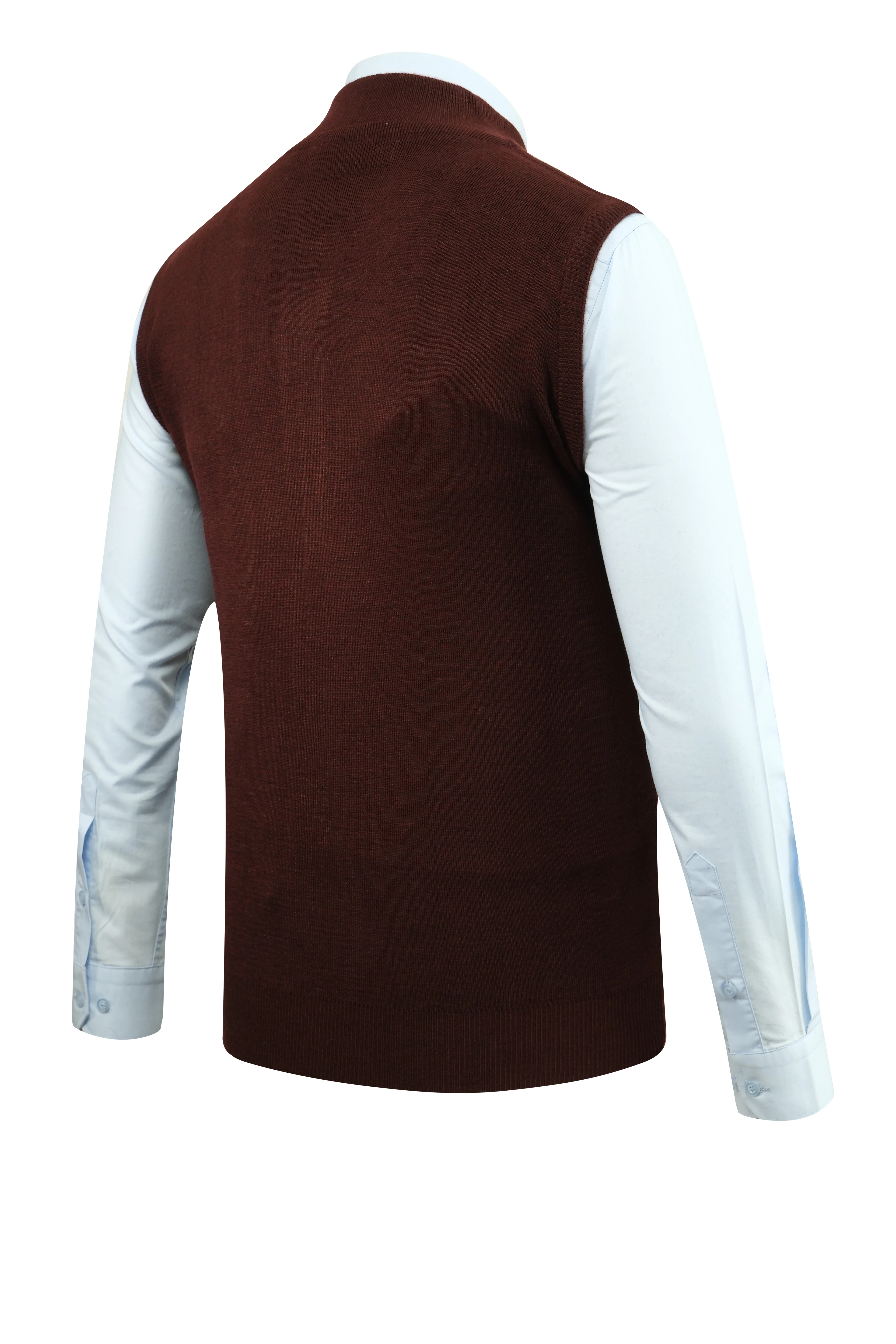 Erkek Fermuarlı Triko Yelek Çelik Örgü Desenli Cepli Klasik Kalıp - 5209J