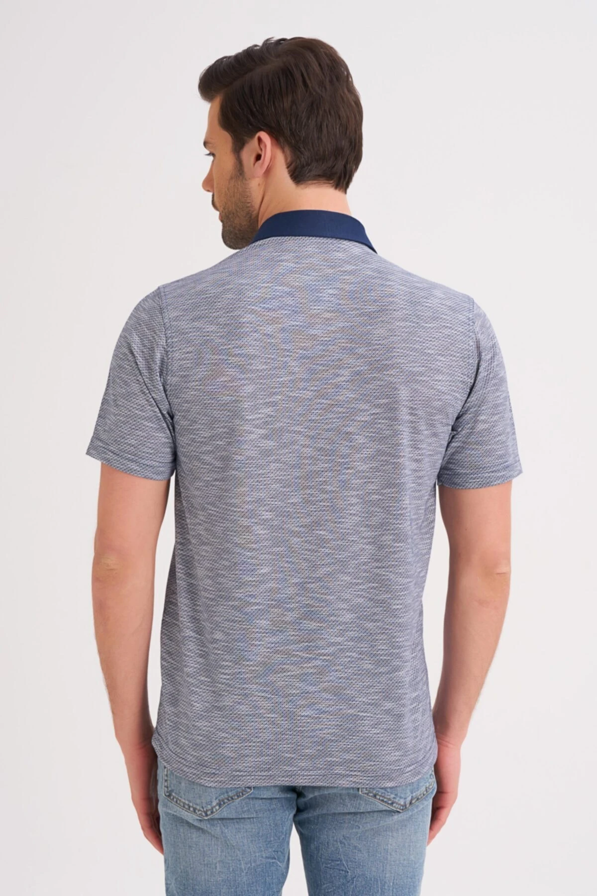 Erkek Polo Yaka Tişört Desenli Günlük Cep Detaylı