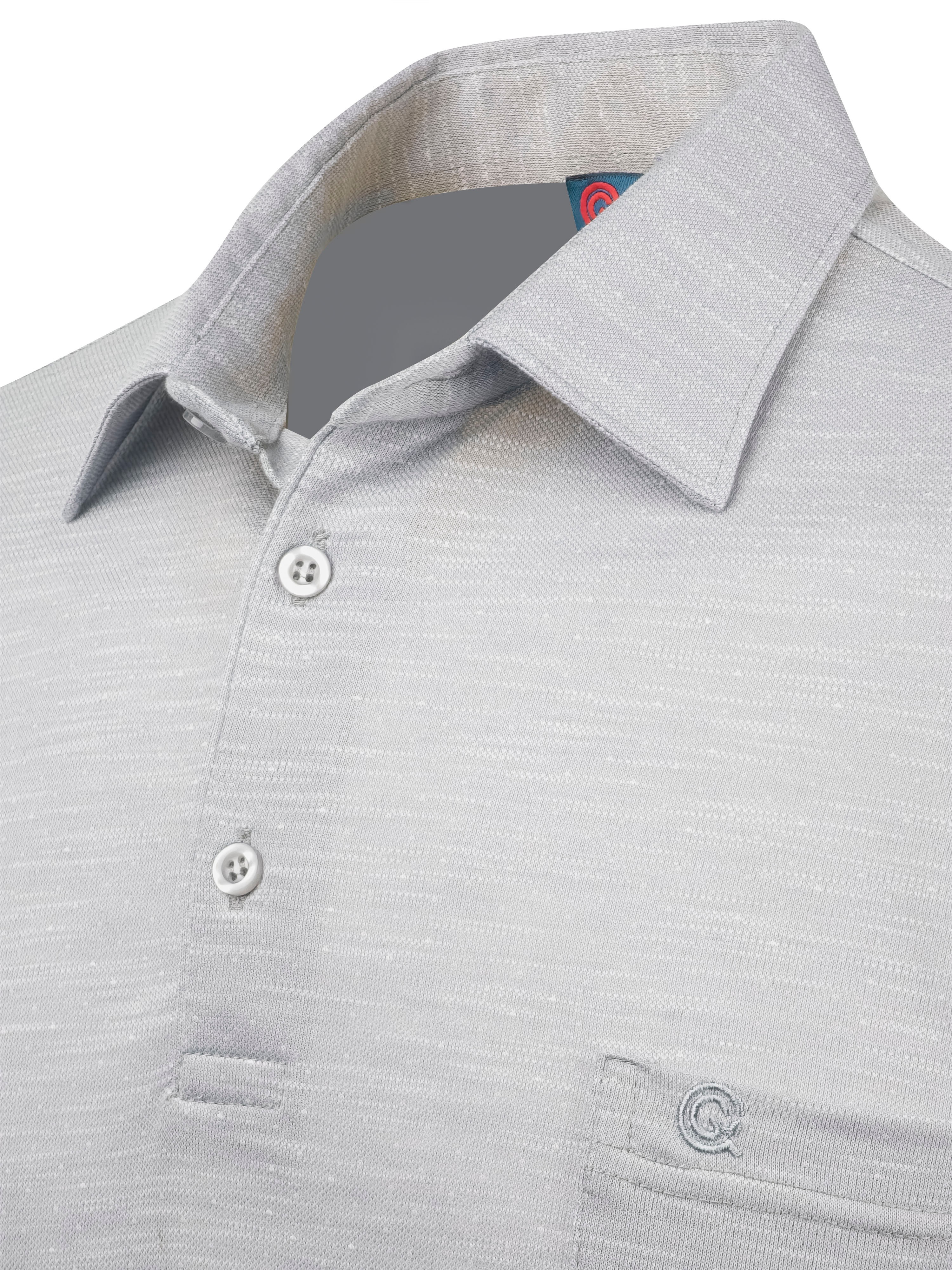 Erkek Gömlek Yaka Düğmeli Cepli Sweat Klasik Kalıp - GRİ