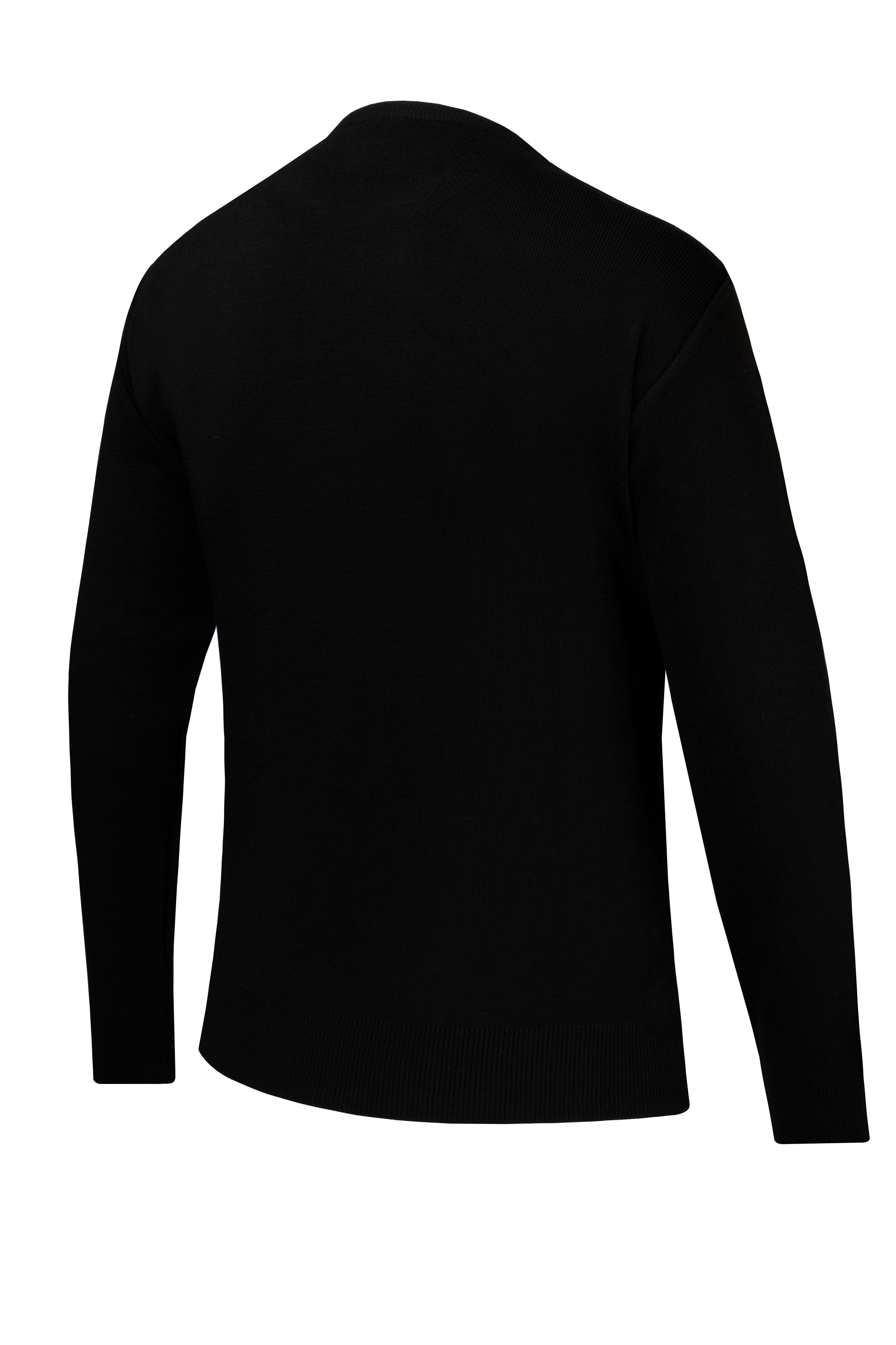 Stripe Knitwear Men's Crew Neck Knitwear Sweater Patterned Sleeve and Waist Elastic Steel Knitted Regular Pattern - 5006C - BLACK