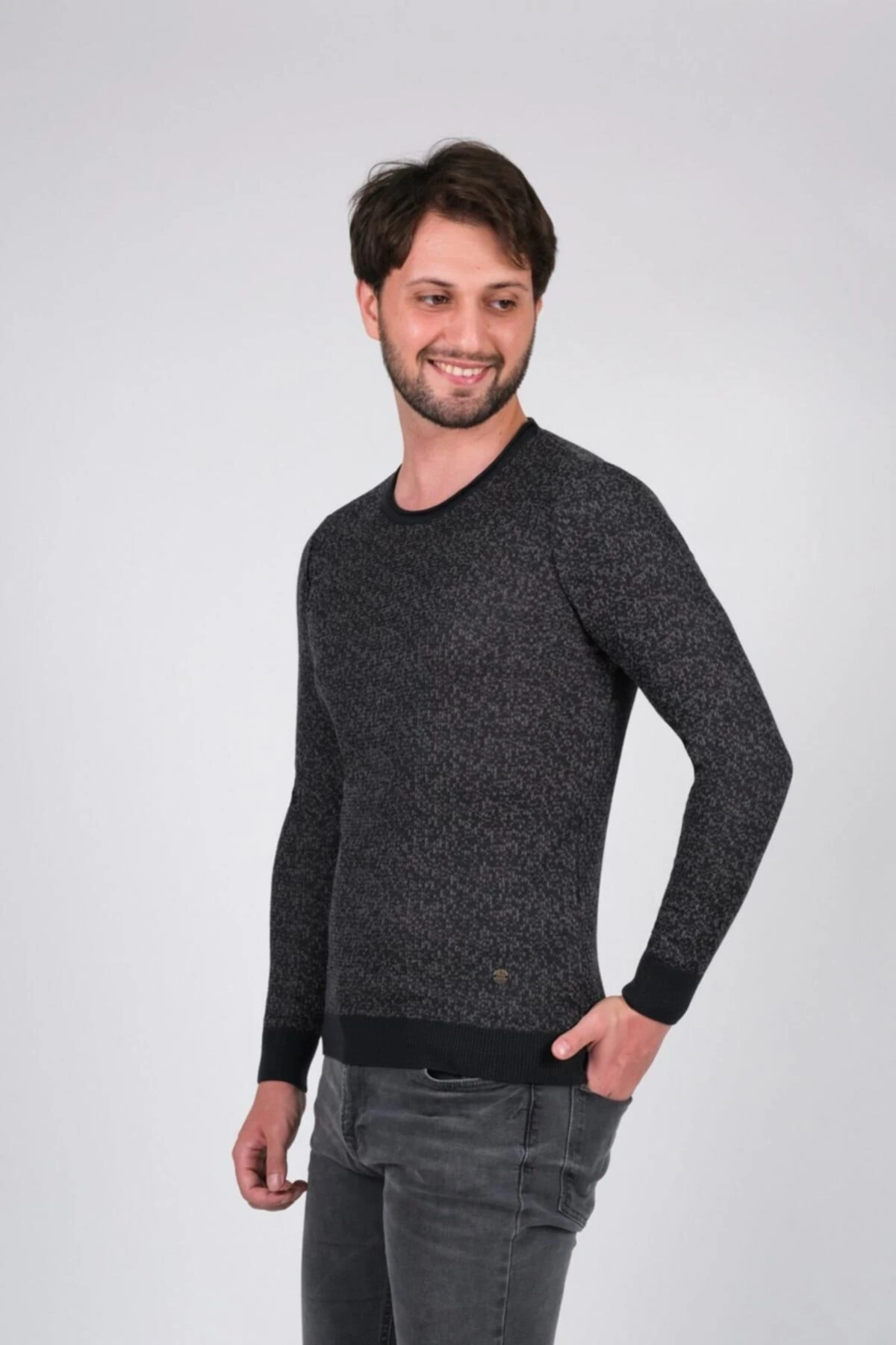 Erkek Triko Kazak Sıfır Yaka Kol Ve Bel Lastikli Kışlık Dokuma