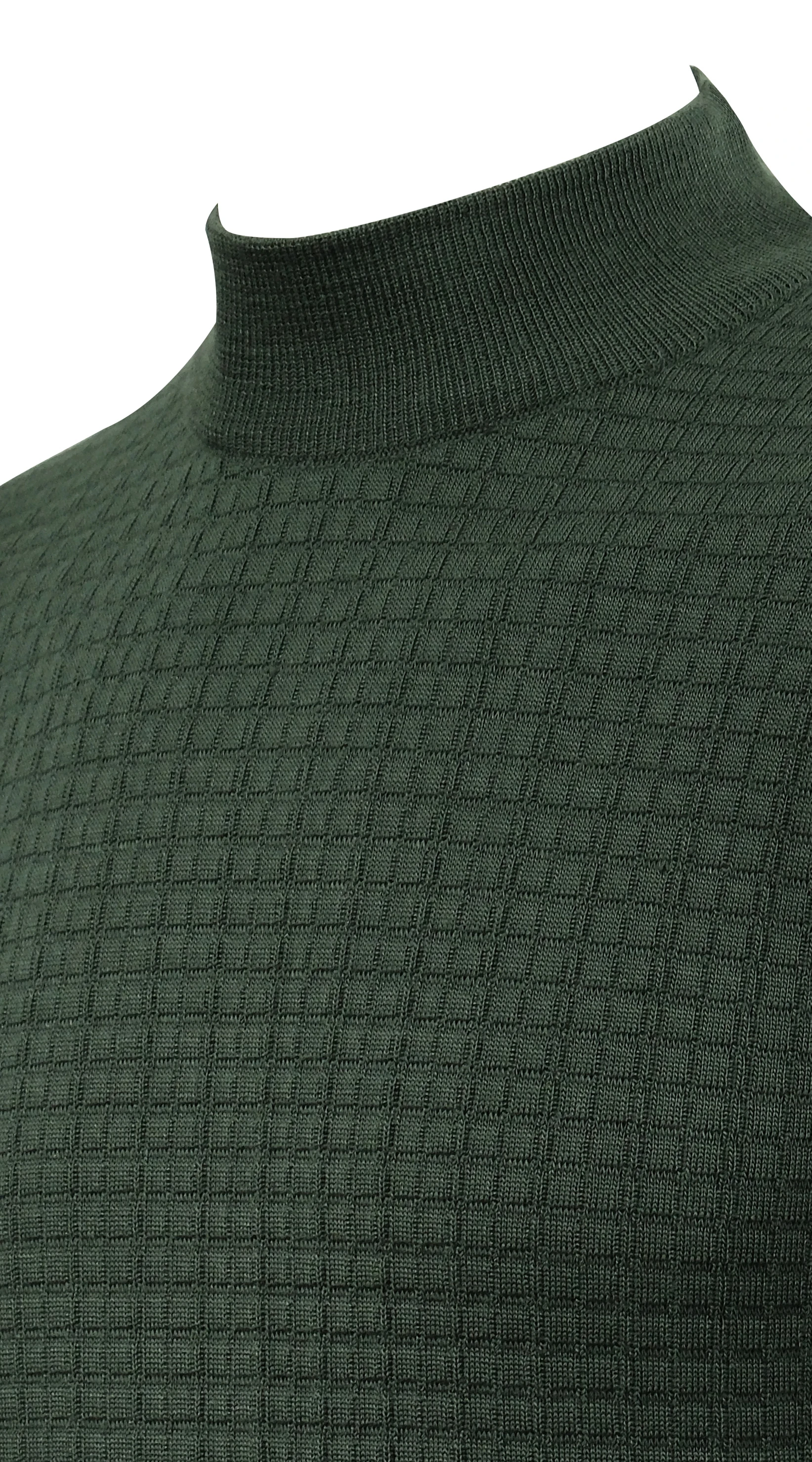 Erkek Yarım Balıkçı Kazak Desenli Çelik Örgü Klasik Kalıp - 5204B - NEFTİ