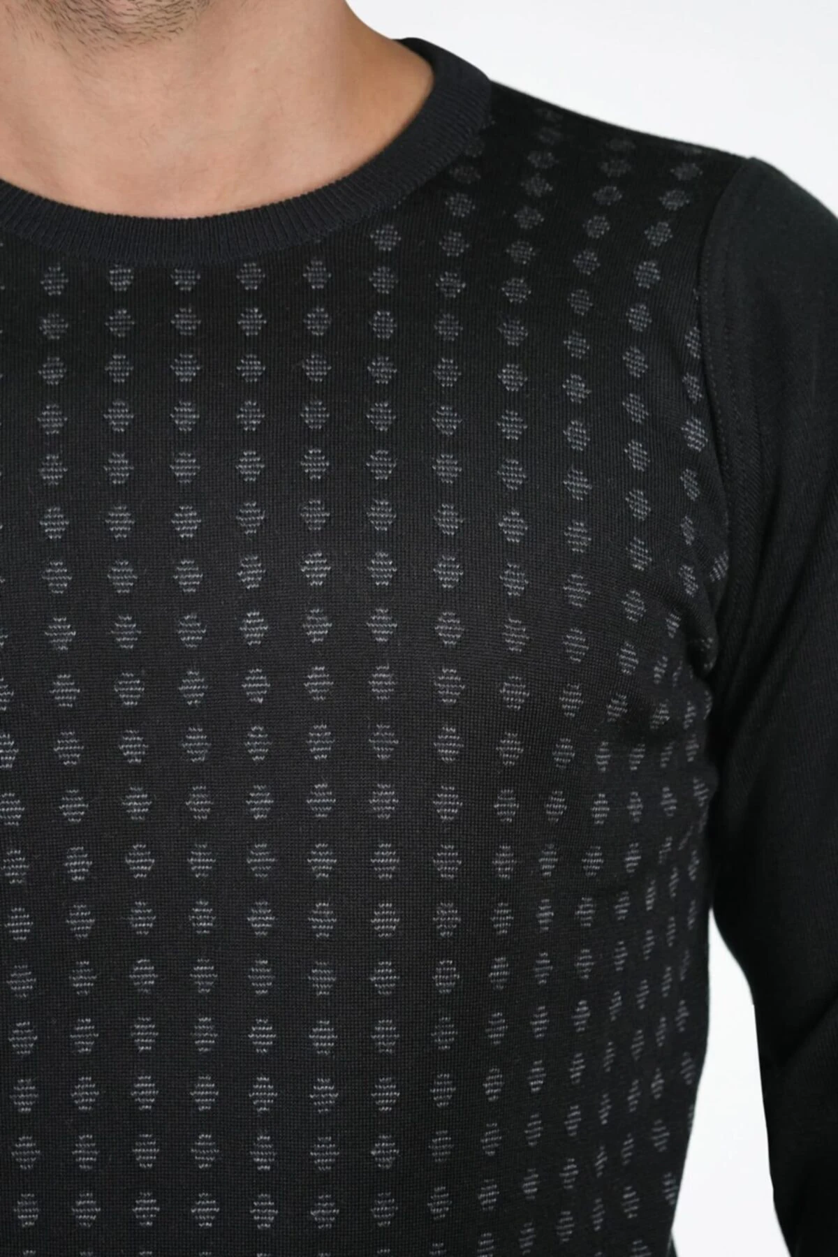 Erkek Battal Sıfır Yaka Triko Kazak Desenli Kol Ve Bel Lastikli Dokuma 3xl - 4xl - 5xl Ç