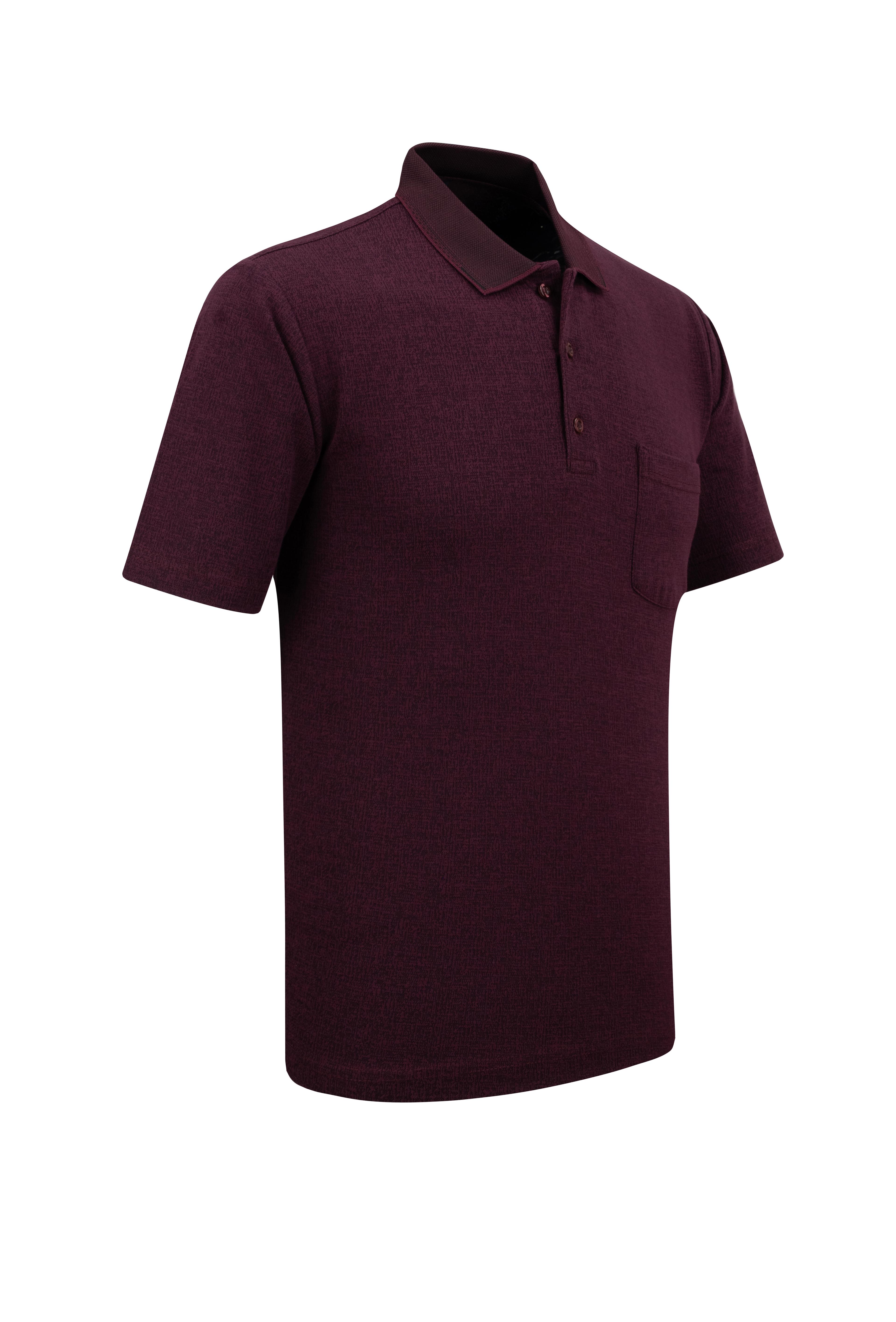Erkek Polo Yaka Cepli Klasik Kalıp Tişört - 5116 - BORDO