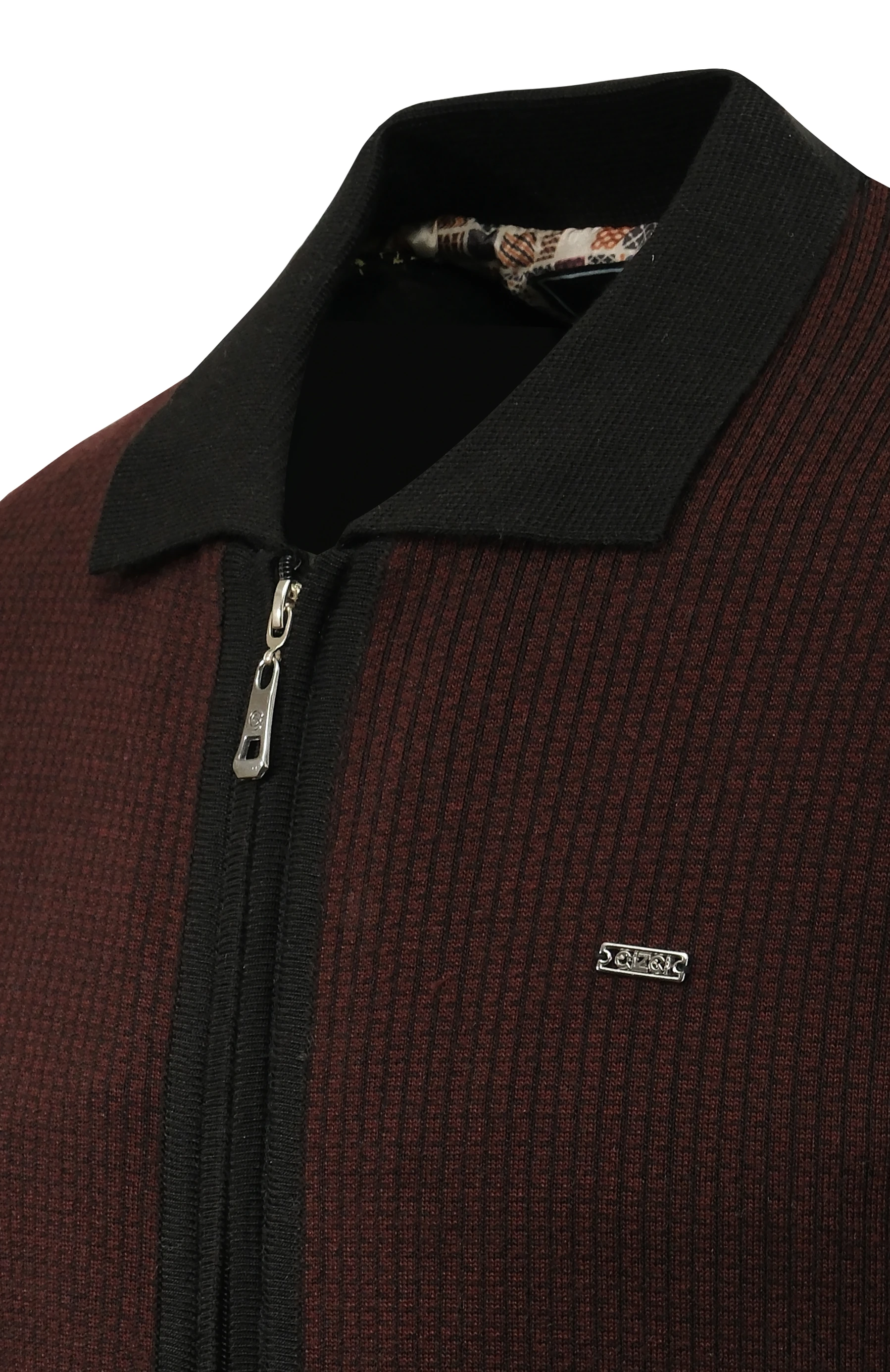 Erkek Astarlı Triko Mont Polo Yaka Çelik Örgü Desenli Klasik Kalıp - 5208P