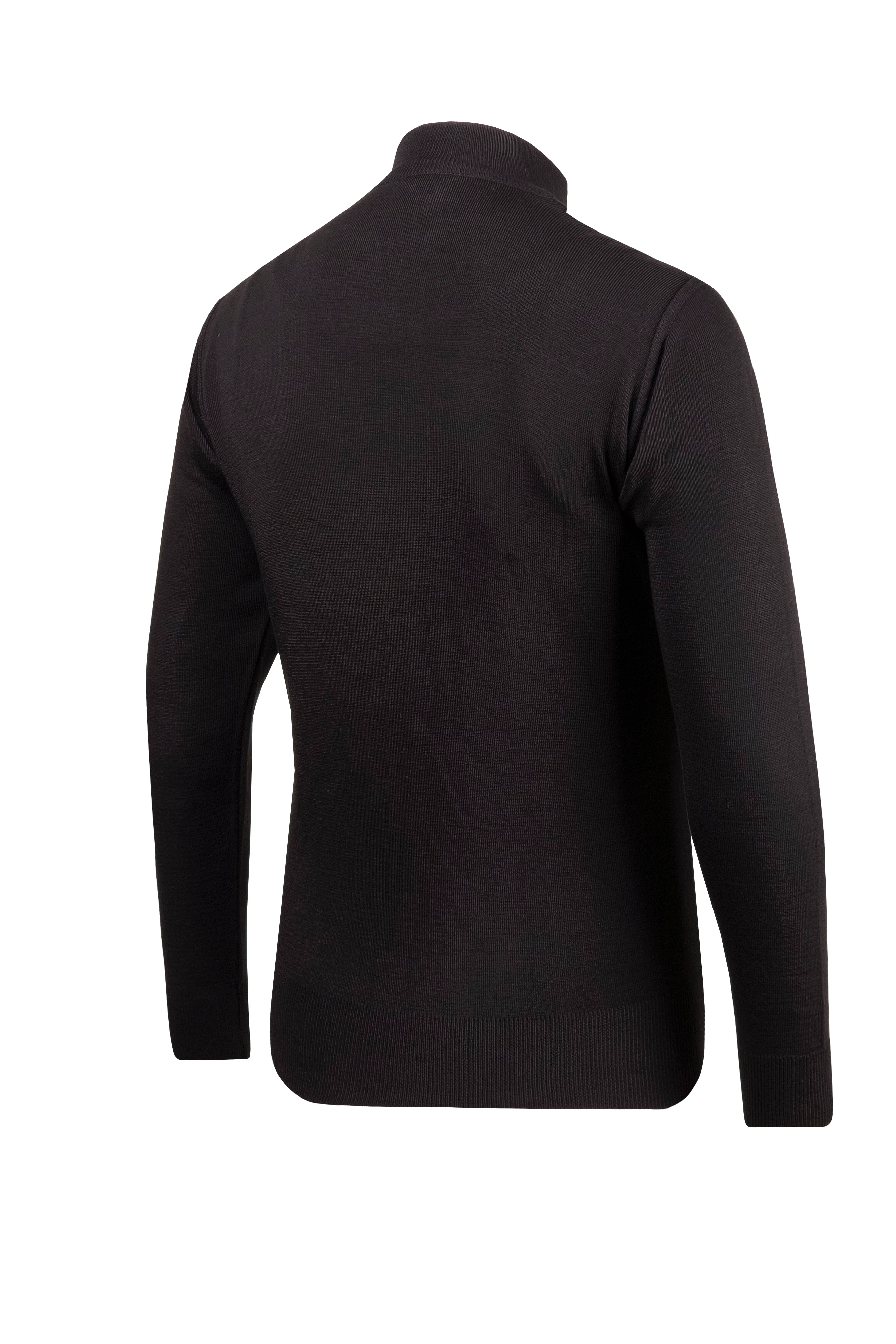 Erkek Yarım Balıkçı Kazak Desenli Çelik Örgü Klasik Kalıp - 5204B - SİYAH