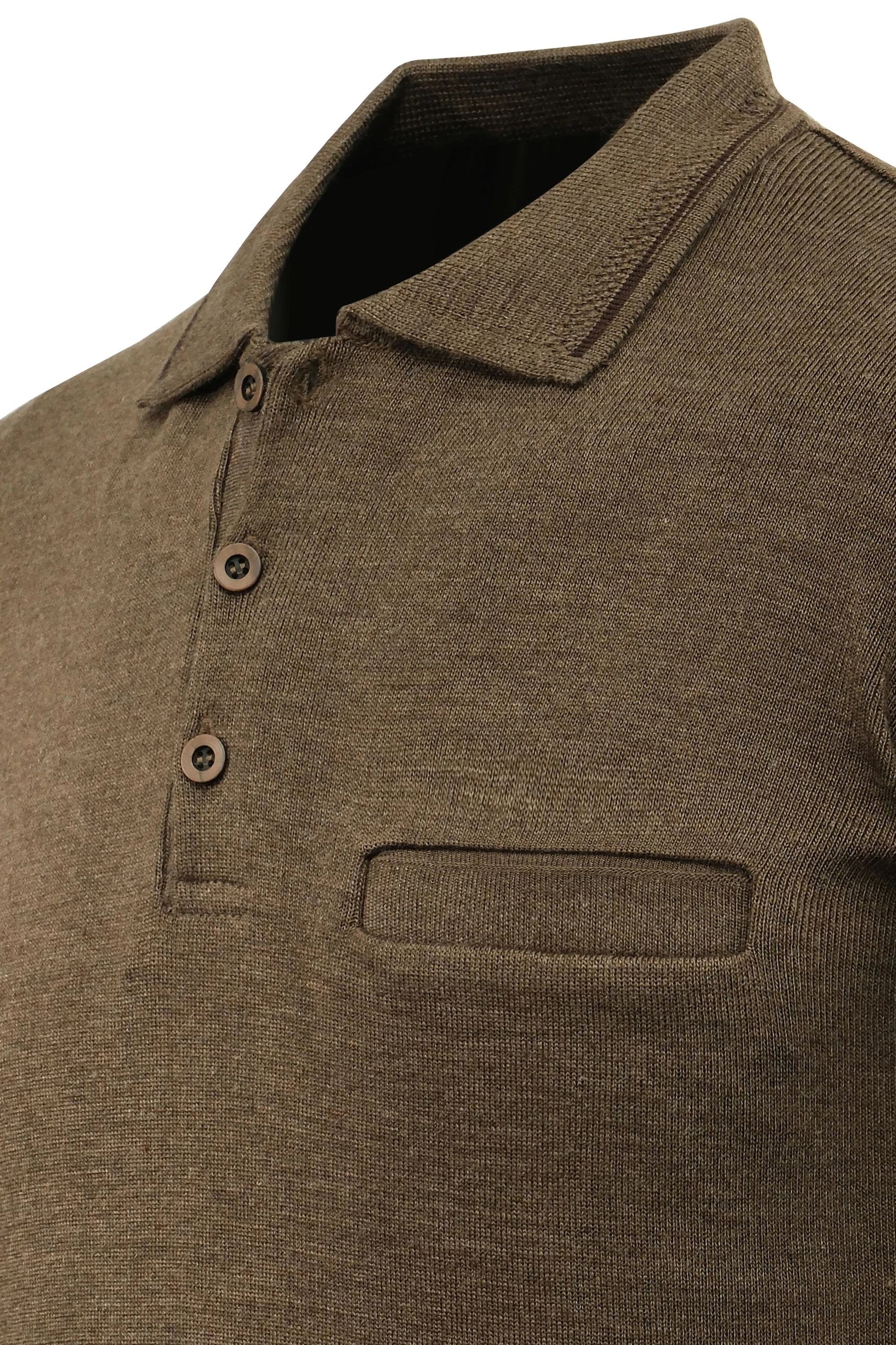 Erkek Polo Yaka Kazak Triko Cepli Çelik Örgü Klasik Kalıp - 5200F