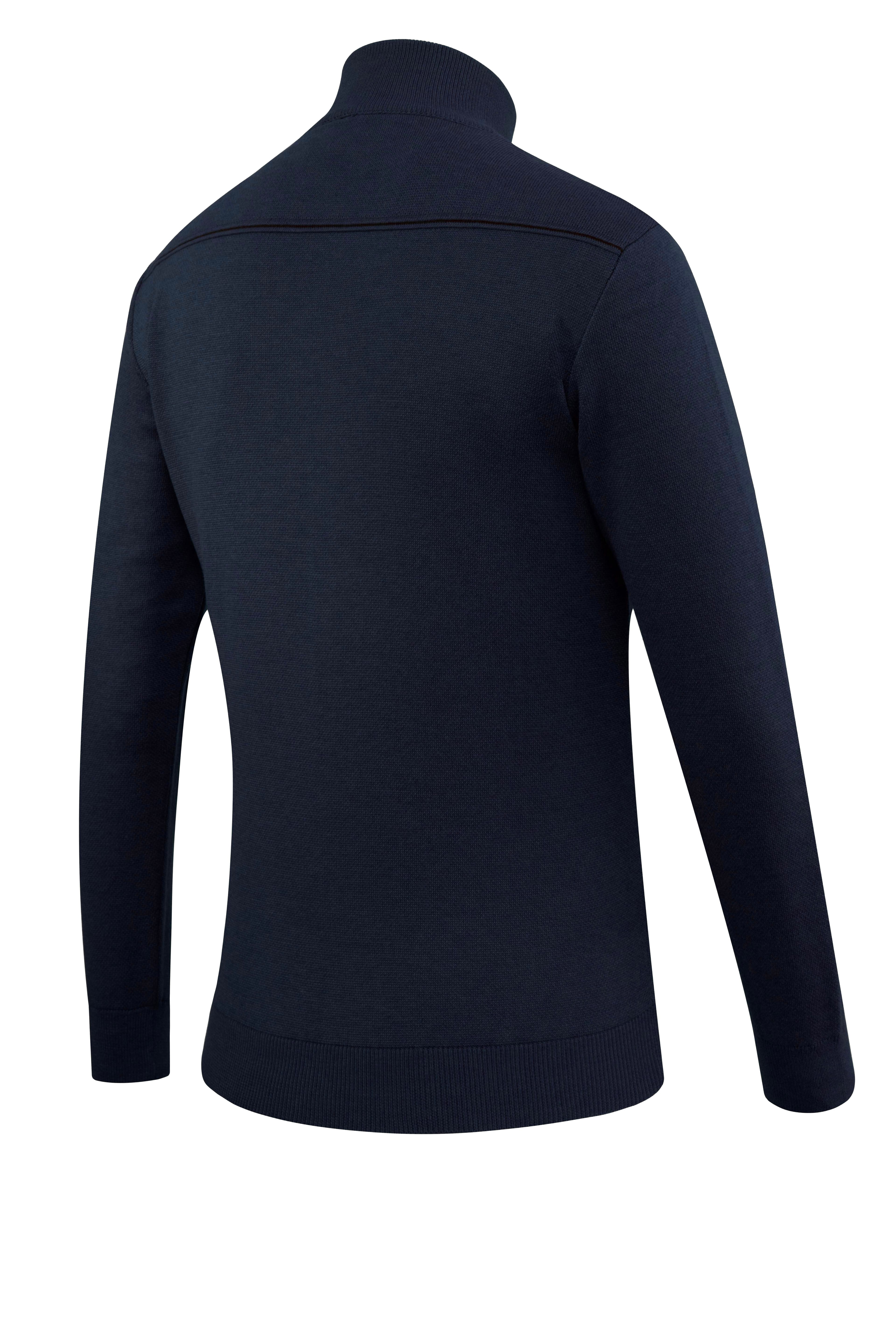 Erkek Fermuarlı Yarım Balıkçı Kazak Triko Düz Renk Klasik Kalıp - 5242B - NAVY BLUE