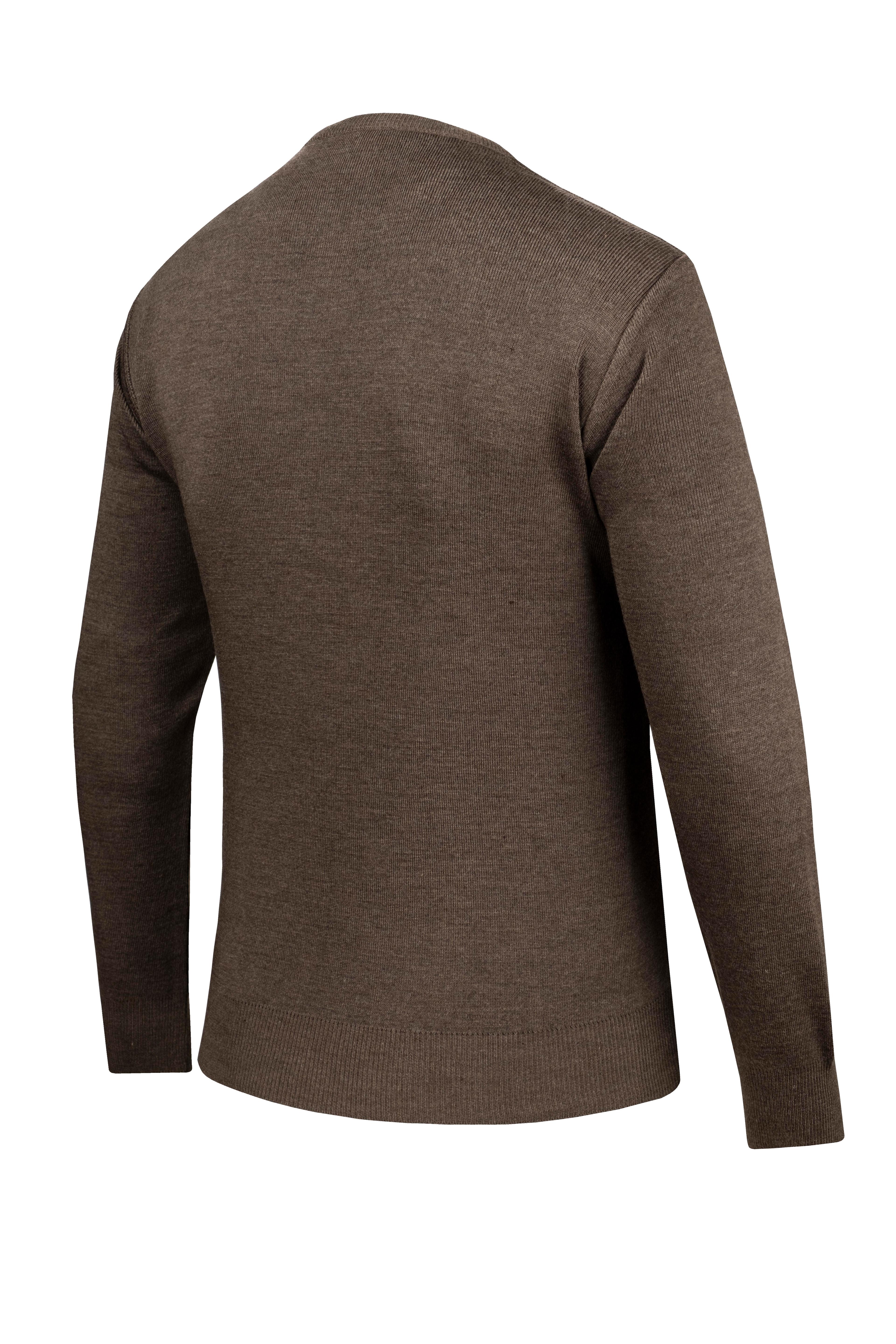 Stripe Knitwear Men's Crew Neck Knitwear Sweater Patterned Sleeve and Waist Elastic Steel Knitted Regular Pattern - 5006C - BROWN