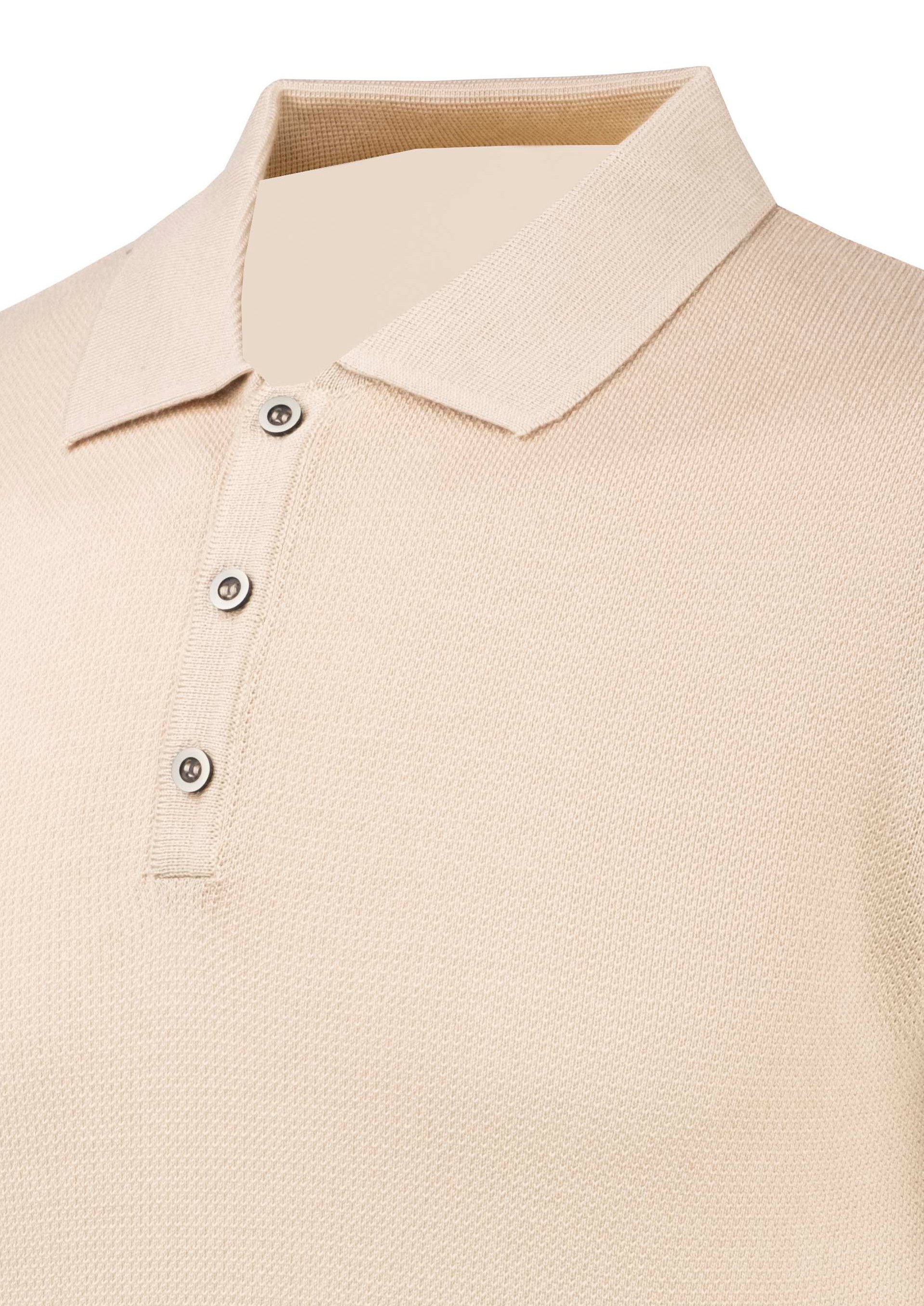 Erkek Yazlık Triko Tişört Kıvrılmaz Polo Yaka Regular Kalıp - BEJ