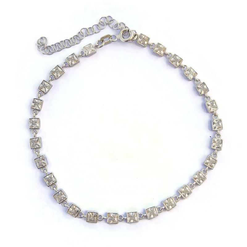 Zarafetin Kare Hali: G&A Jewels 925 Ayar Gümüş Zirkon Taşlı Bileklik - Rodaj (Rhodium)