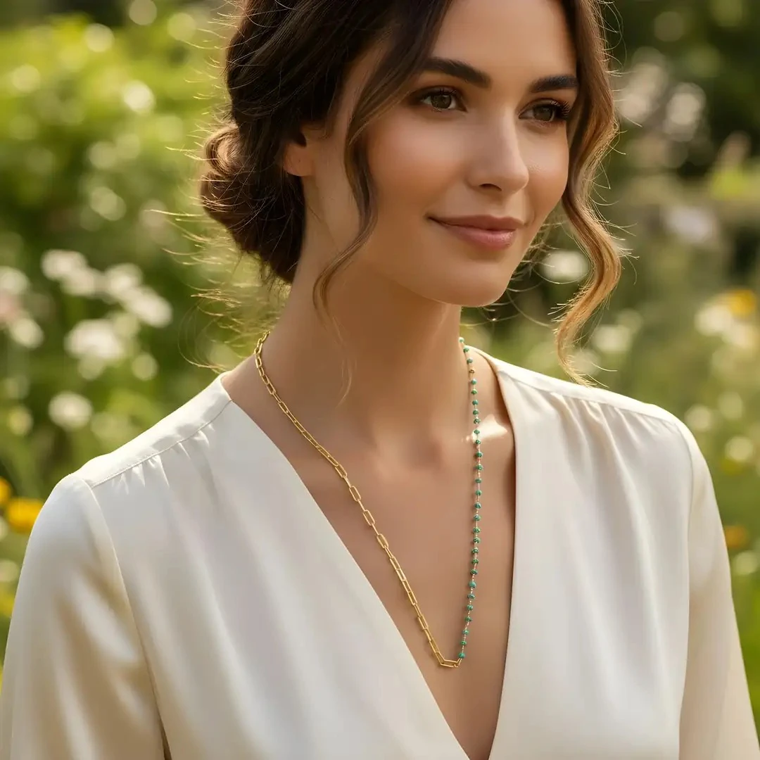 Akdeniz Mavisi Doğal Taşlı Kolye