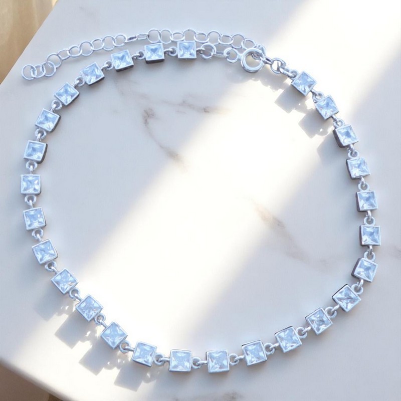 Zarafetin Kare Hali: G&A Jewels 925 Ayar Gümüş Zirkon Taşlı Bileklik
