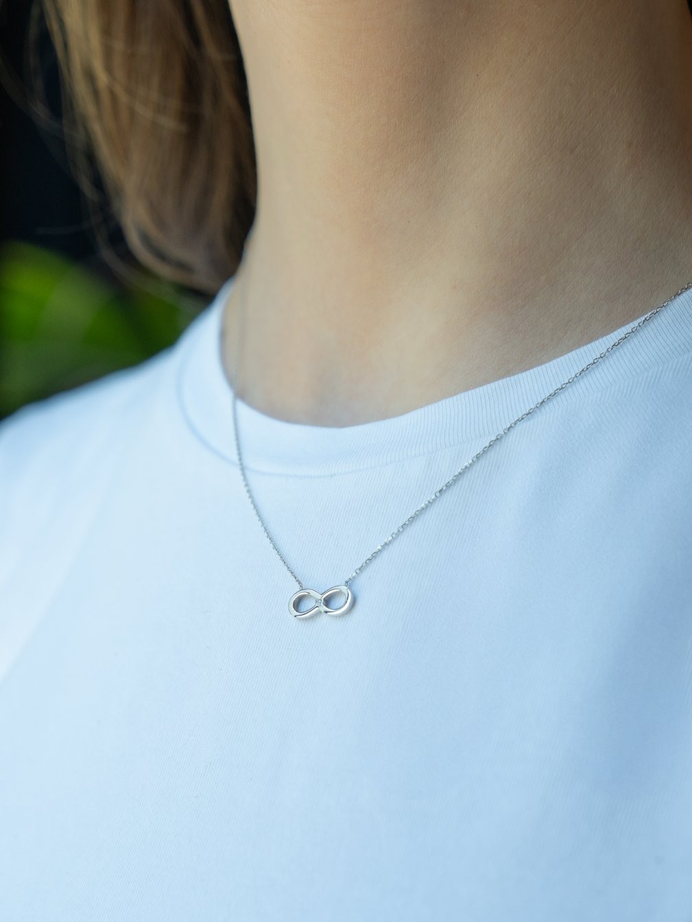 14K Altın 0.01ct Pırlantalı Sonsuzluk Kolye