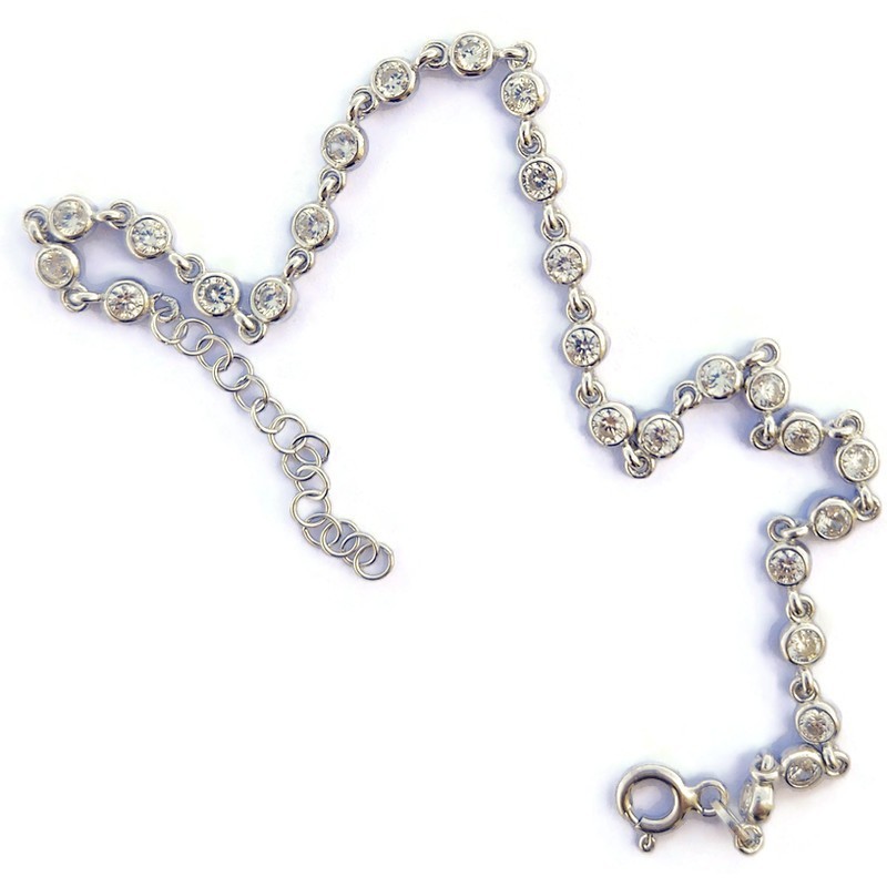 Sonsuzluğun Işıltısı: G&A Jewels 925 Ayar Gümüş Zirkon Taşlı Yuvarlak Model Bileklik